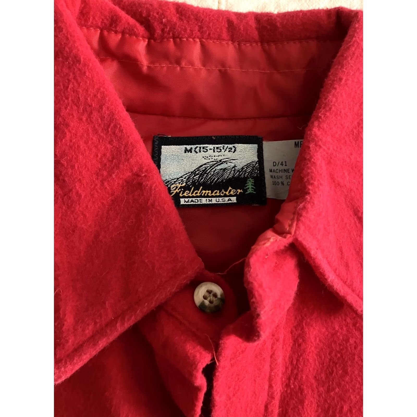 Vintage VINTAGE Fieldmaster Shirt Men's M Medium Solid Red Flannel Button Down Soft Size US M / EU 48-50 / 2 - 2 Thumbnail