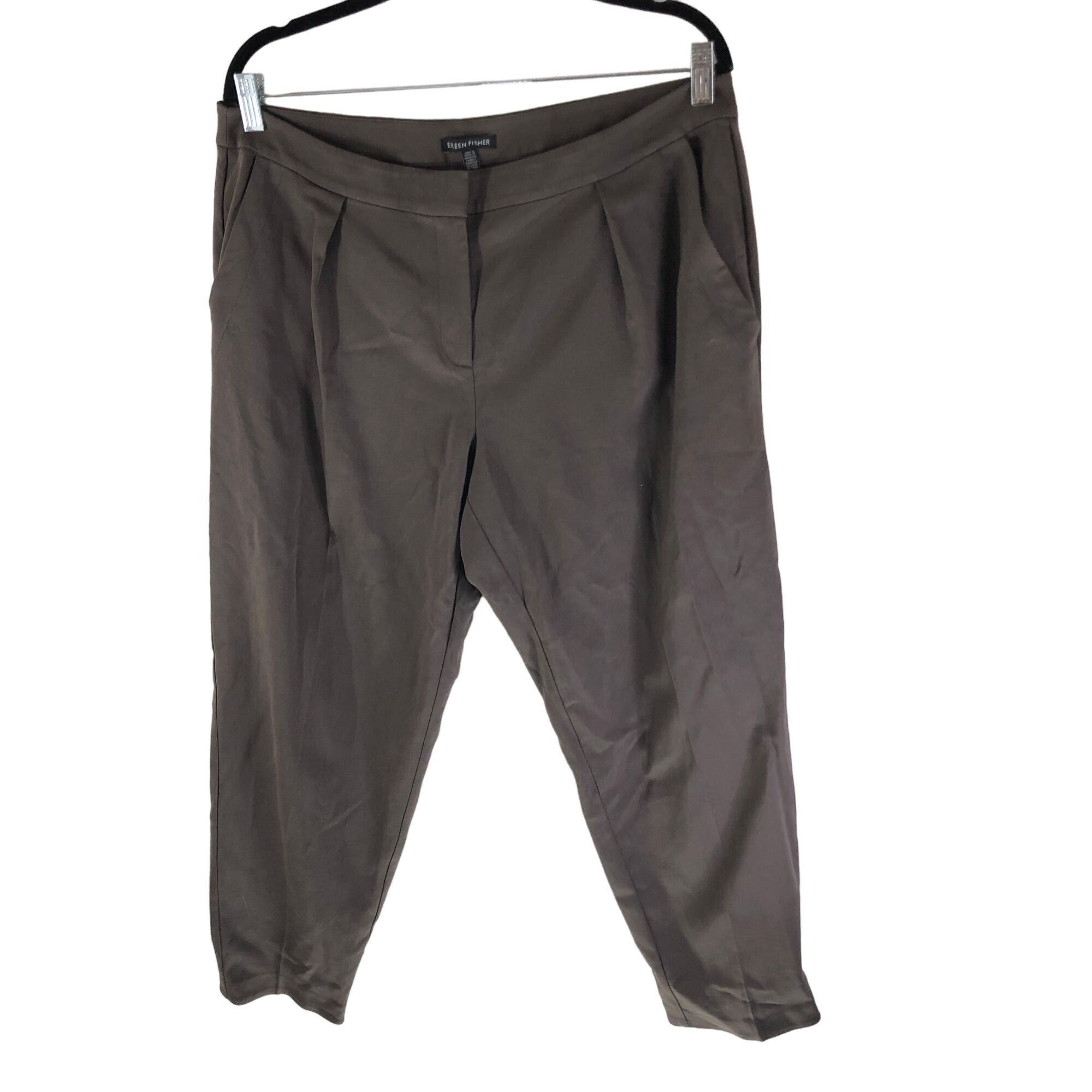 Eileen Fisher Eileen Fisher Womens Tencel/Spandex Cropped Pleated Trousers Size 34" / US 12 / IT 48 - 1 Thumbnail