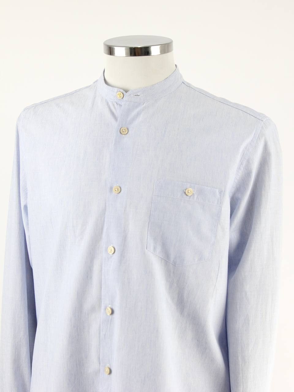 Ted Baker TED BAKER Collarless shirt made of linen and cotton Size US XL / EU 56 / 4 - 4 Thumbnail