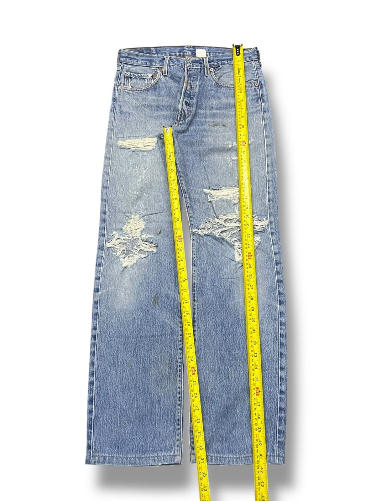Levi's Vintage Levi’s 501 Button Fly - Faded,Ripped Destroyed Jeans Size US 31 - 16 Thumbnail