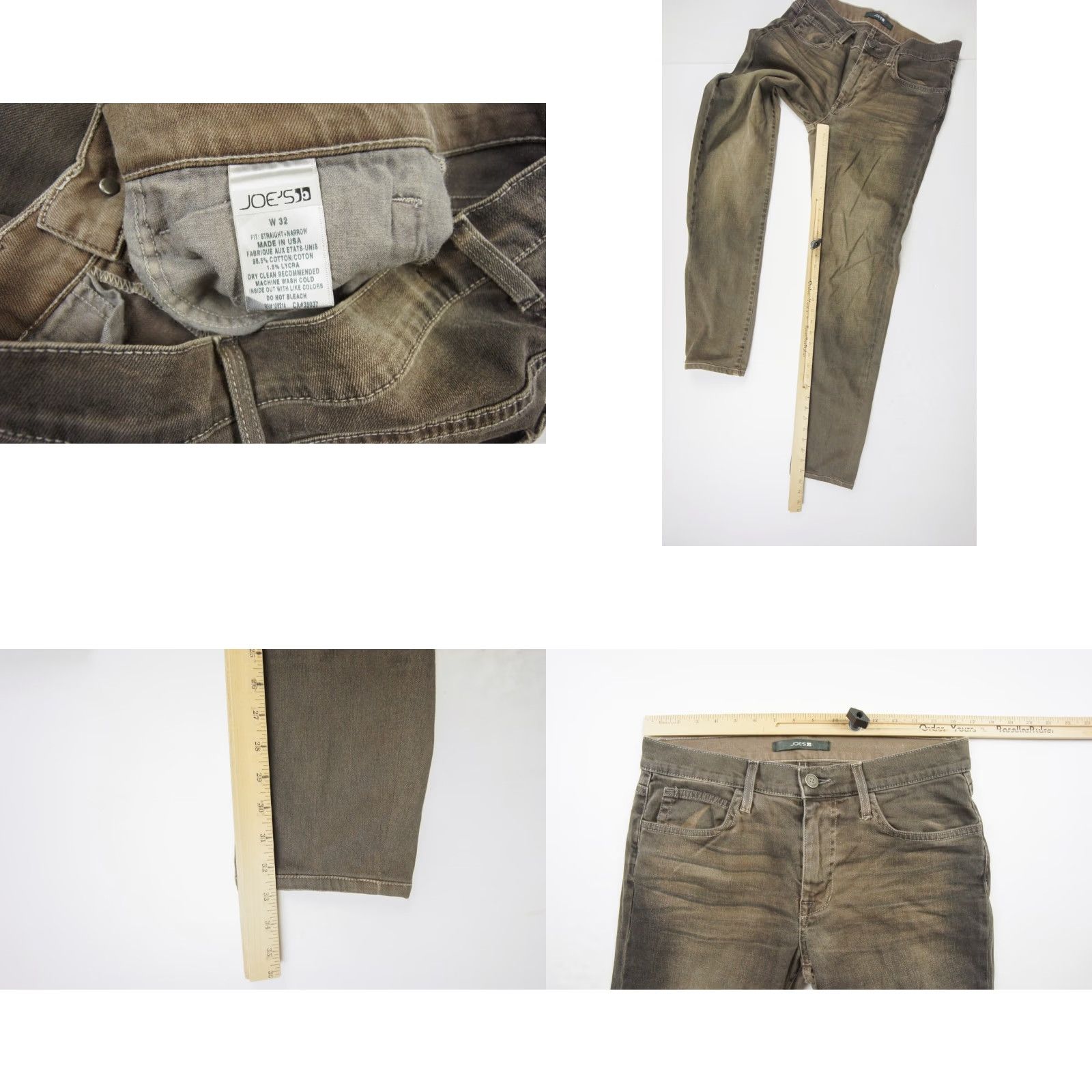 Vintage Joe's Jeans Jeans Mens 32 Brown Denim Straight Waist 32 Inseam 33 Pockets Stretch Regular Bottoms Mens Size US 32 / EU 48 - 8 Thumbnail