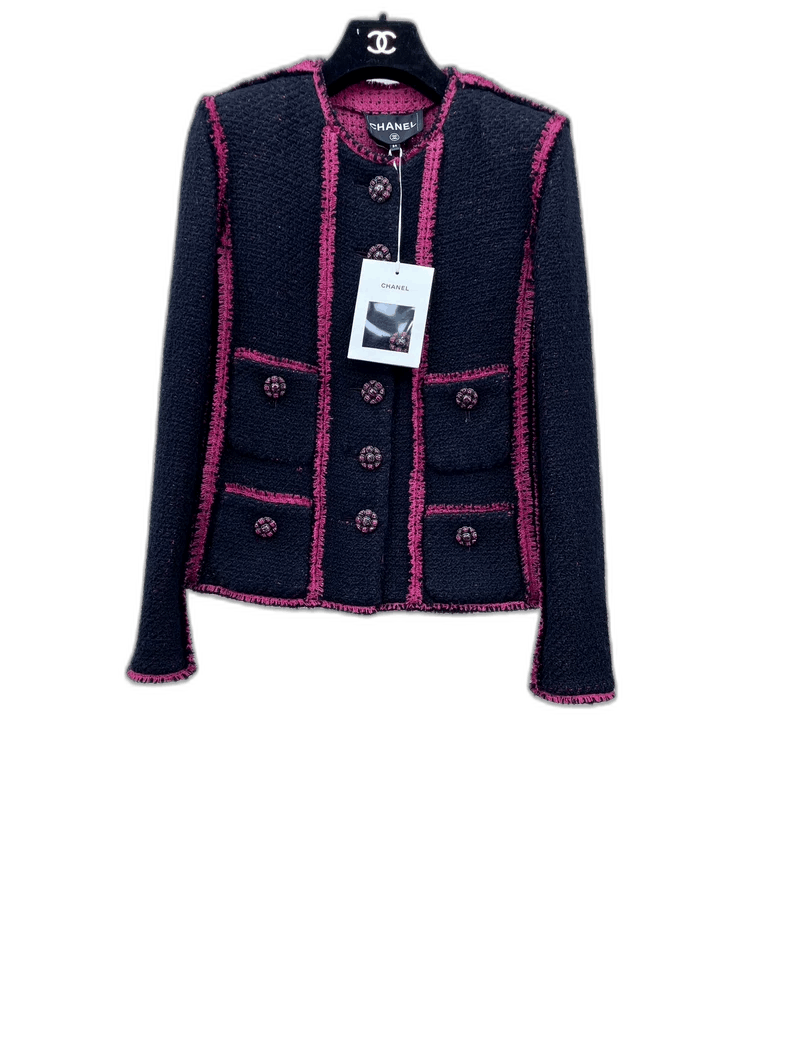 Chanel Chanel Black Pink Tweed Jacket -2505 Size US S / EU 44-46 / 1 - 1 Thumbnail