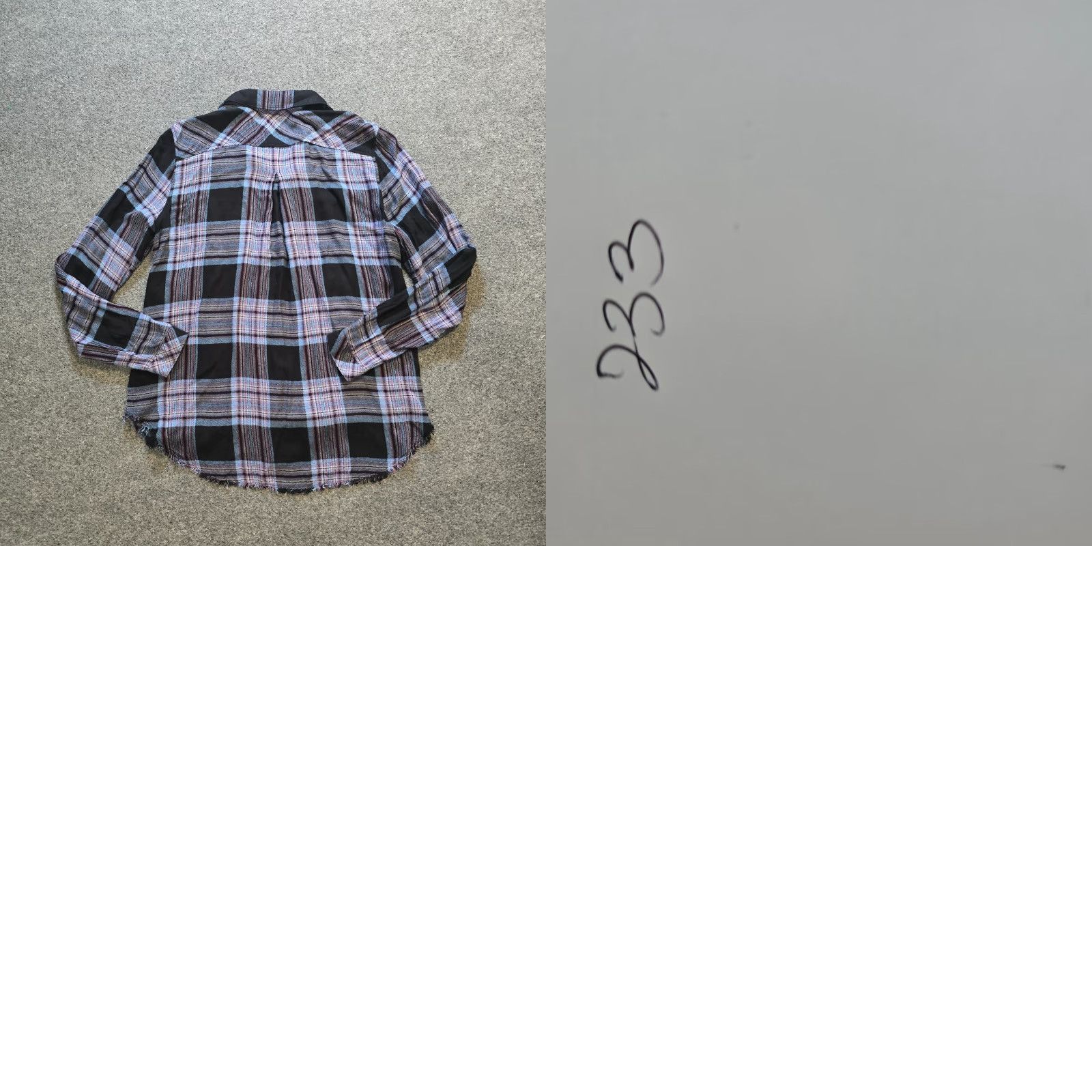 CLOT Cloth Stone Top Womens Large Black Blue Plaid Flannel Casual Button Collar Long Sleeve Lightweight Regular Size L / US 10 / IT 46 - 8 Thumbnail