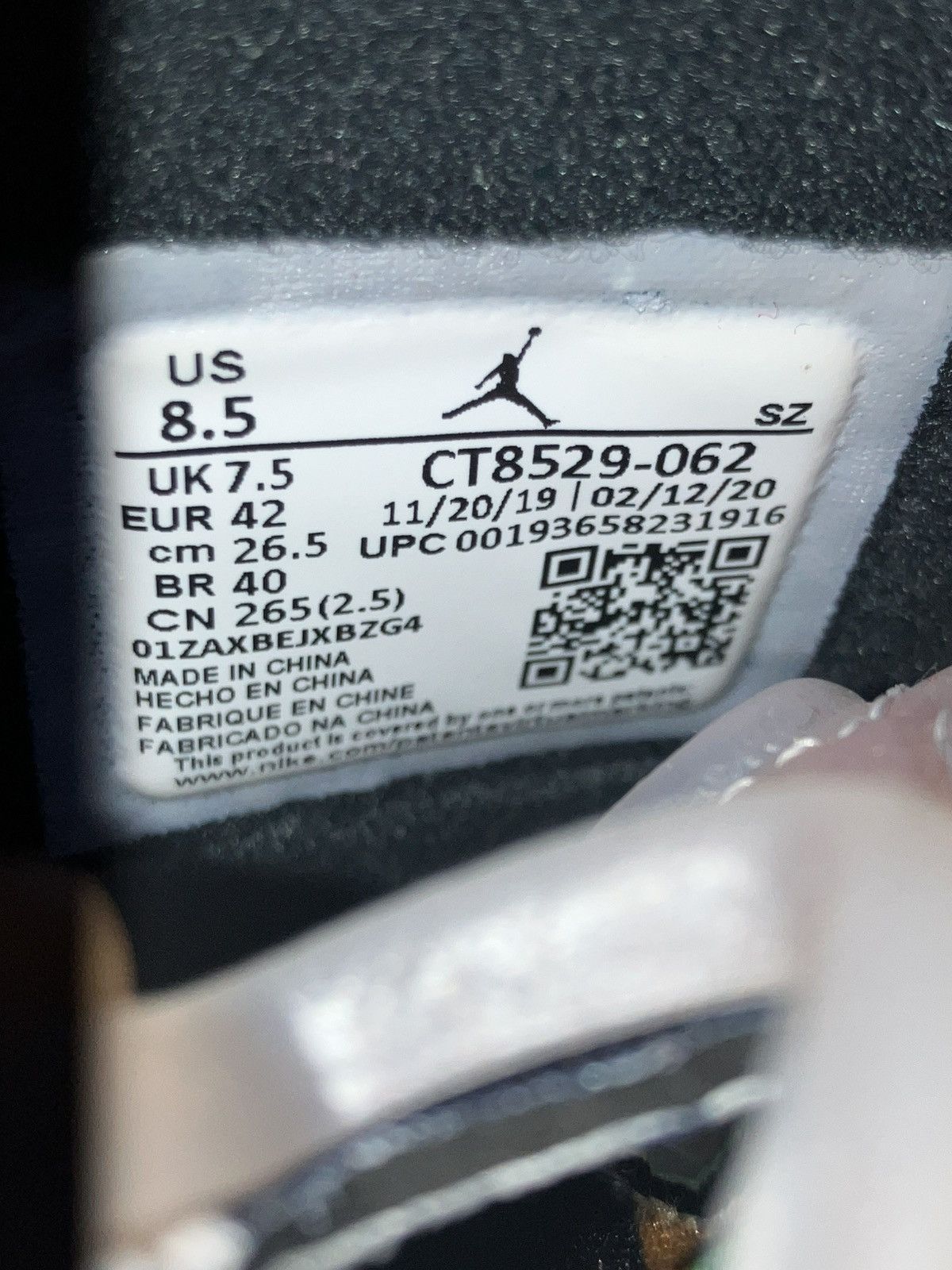Jordan Brand 8.5m- Air Jordan 6 retro Hare- DS/OG All Size US 8.5 / EU 41-42 - 7 Thumbnail