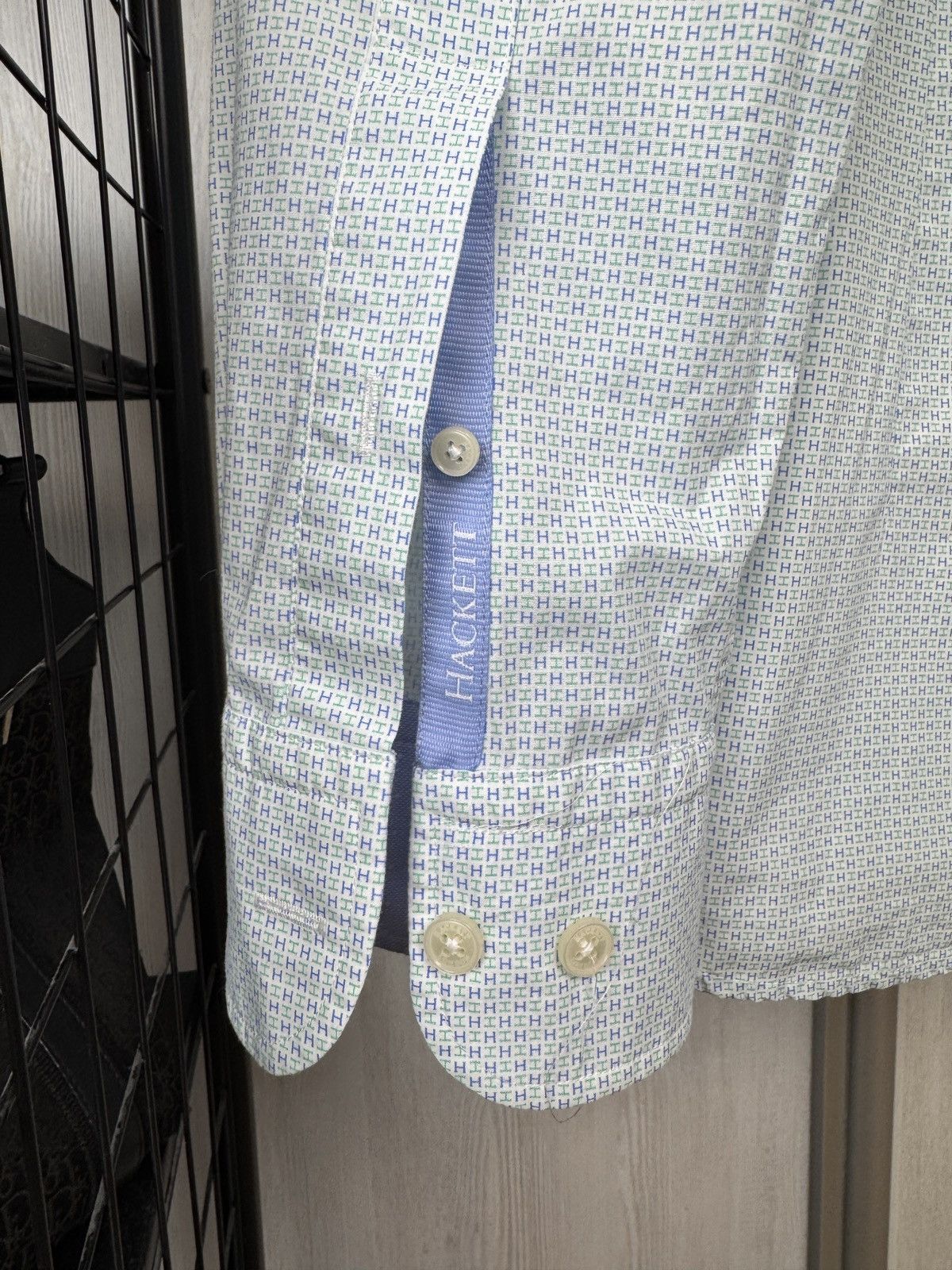 Hackett Hackett London monogram blue slim fit long sleeve shirt Size US L / EU 52-54 / 3 - 11 Thumbnail