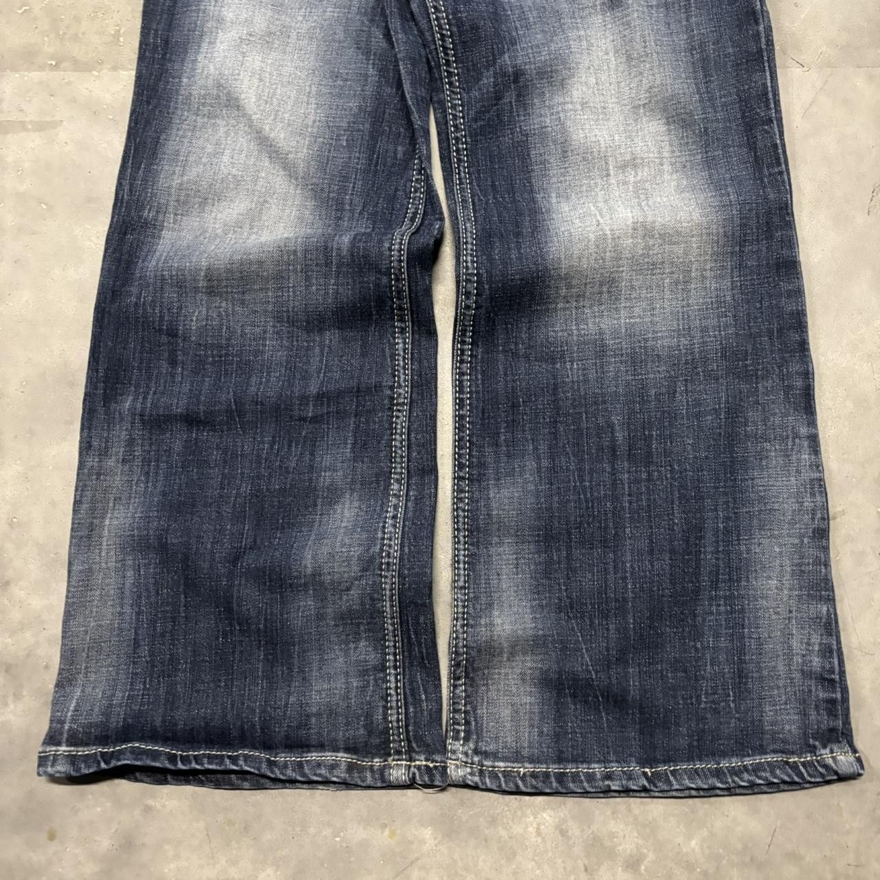 Japanese Brand × Vintage Crazy Vintage Y2K/2000s Grunge Faded Dark Wash Bootcut Denim Jeans! Size US 34 / EU 50 - 6 Thumbnail