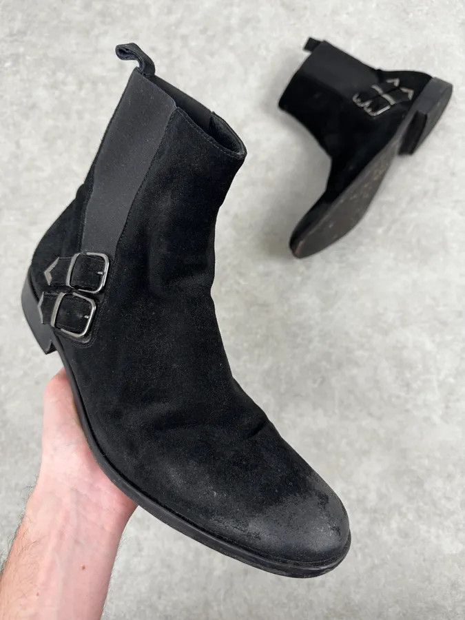 Just Cavalli 2010s Cavalli Black Suede Leather Boots Size US 11 / EU 44 - 1 Thumbnail
