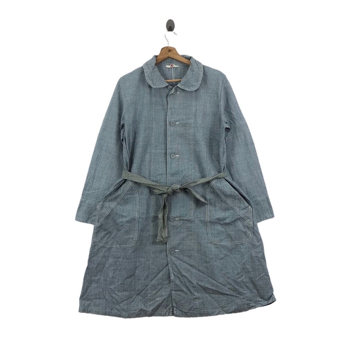 45rpm Vintage 45RPM Trench Coat Houndstooth Indigo Size US M / EU 48-50 / 2 - 1 Thumbnail