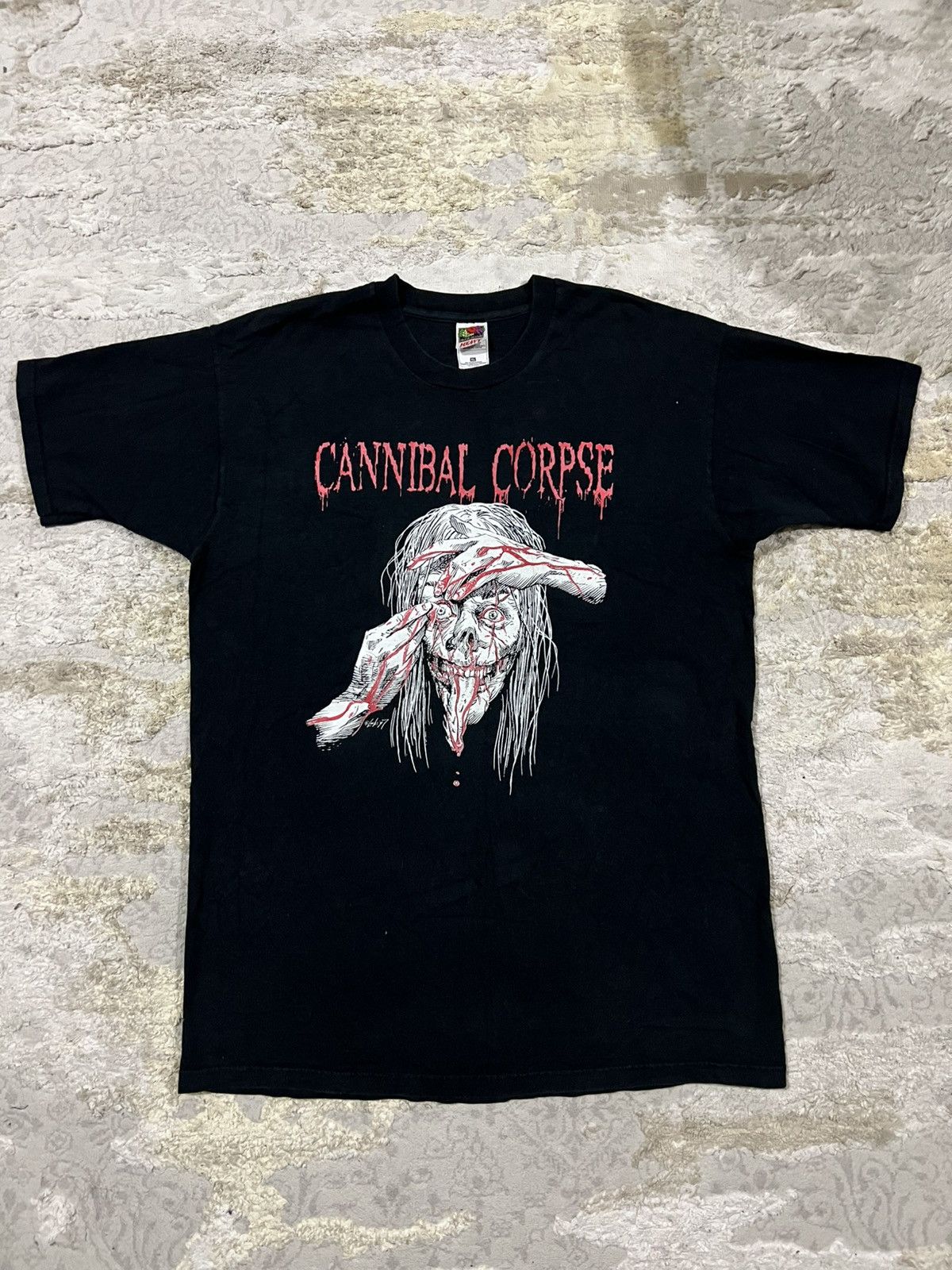 John Alexander Skelton Vintage 1997 Cannibal Corpse Disfigured Band Tees Shirt Size US XL / EU 56 / 4 - 3 Thumbnail