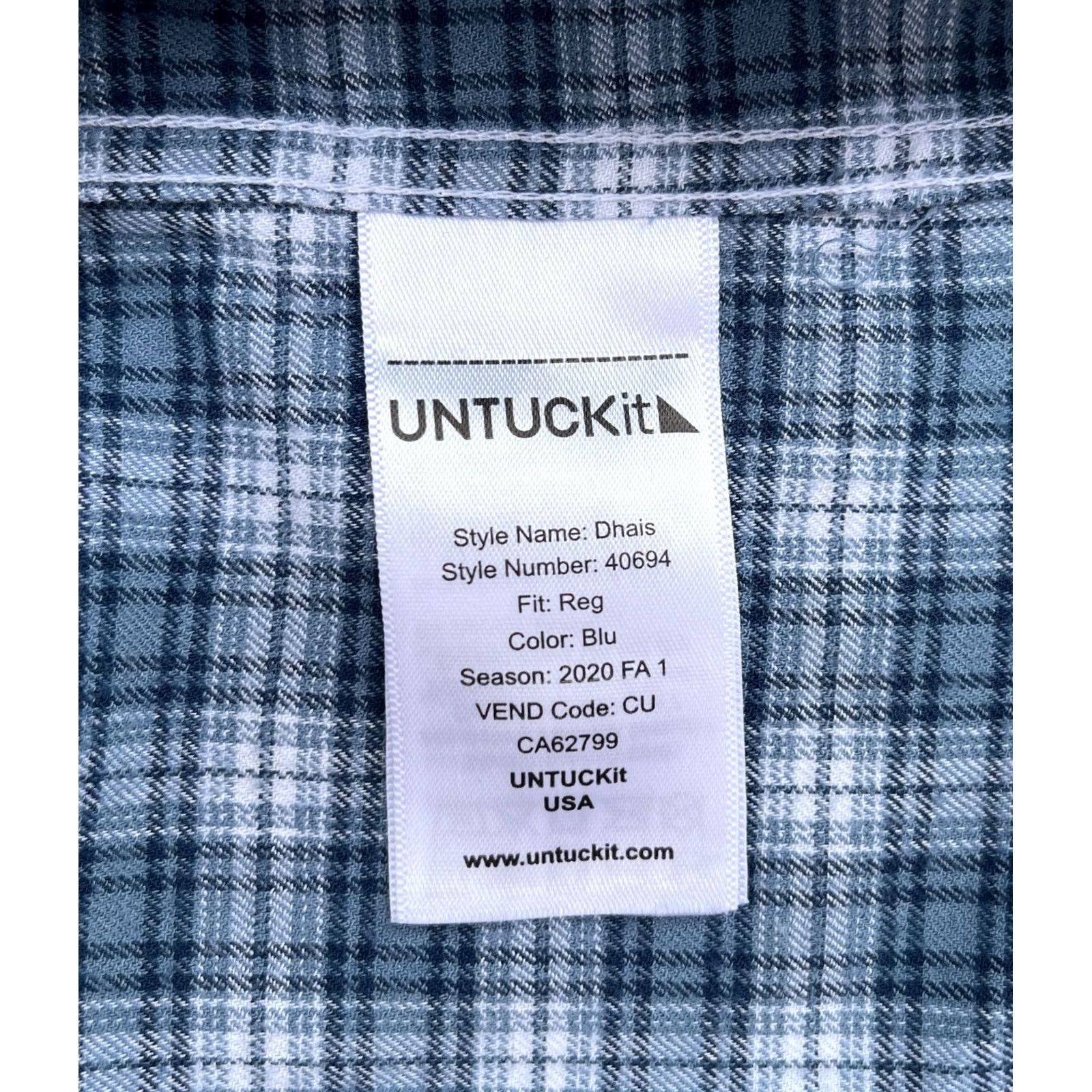 UNTUCKit UNTUCKit Dhais Button-Up Shirt Regular Fit 3XL Blue Plaid Long Sleeve Collared Button-Up Shirt Men Size US XXL / EU 58 / 5 - 6 Thumbnail