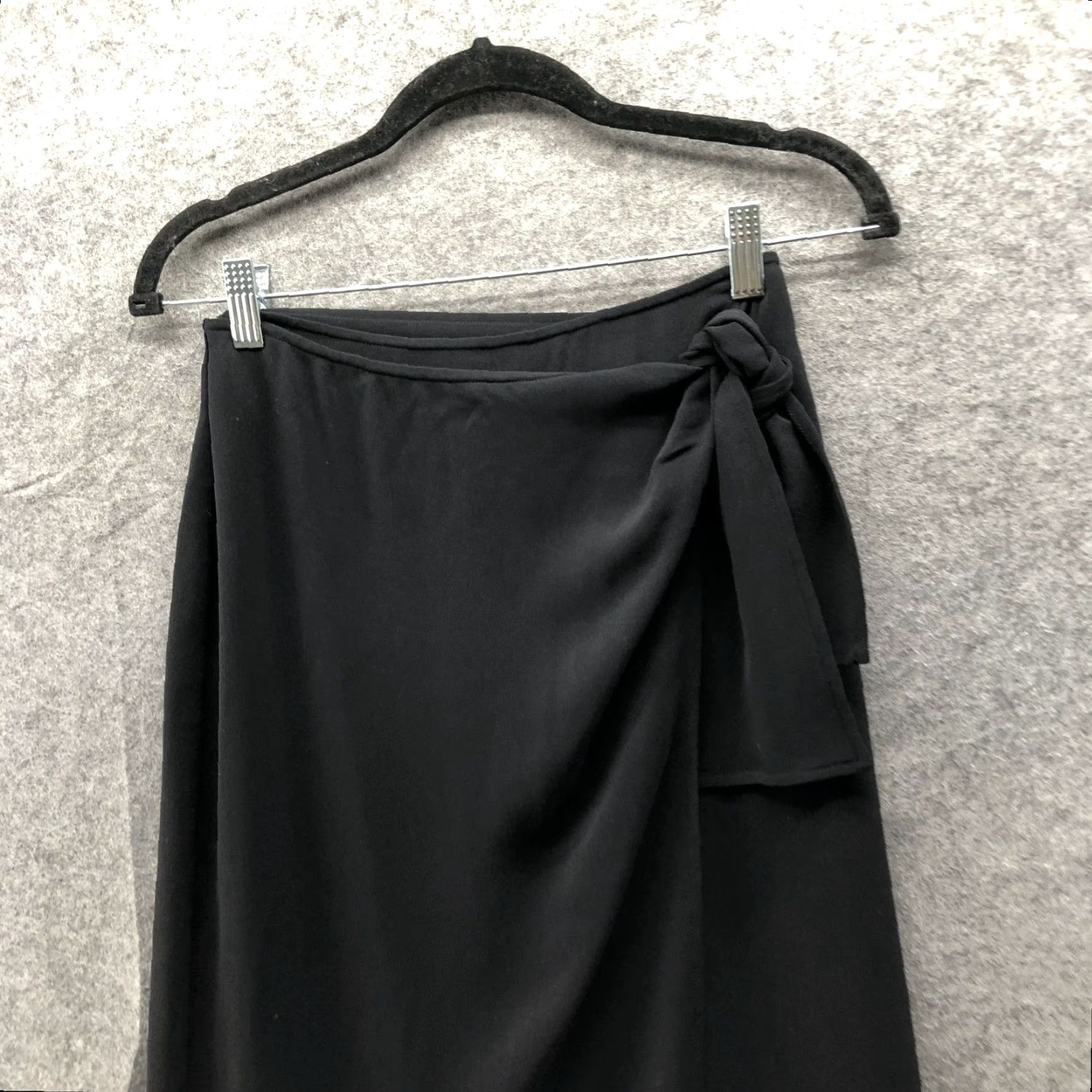Banana Republic VINTAGE Banana Republic Wrap Midi Skirt Womens 4 Side Tie Dressy Formal Black Size 27" / US 4 / IT 40 - 3 Thumbnail