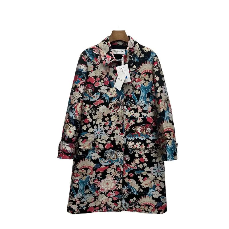 Dior Dior Floral Print Black Coat for Women 0089 Size ONE SIZE - 1 Thumbnail
