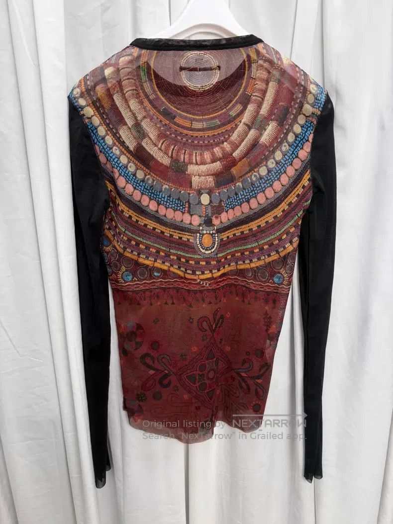 Jean Paul Gaultier Jean Paul Gaultier Mesh long sleeve blouse with intricate Size L / US 10 / IT 46 - 6 Thumbnail
