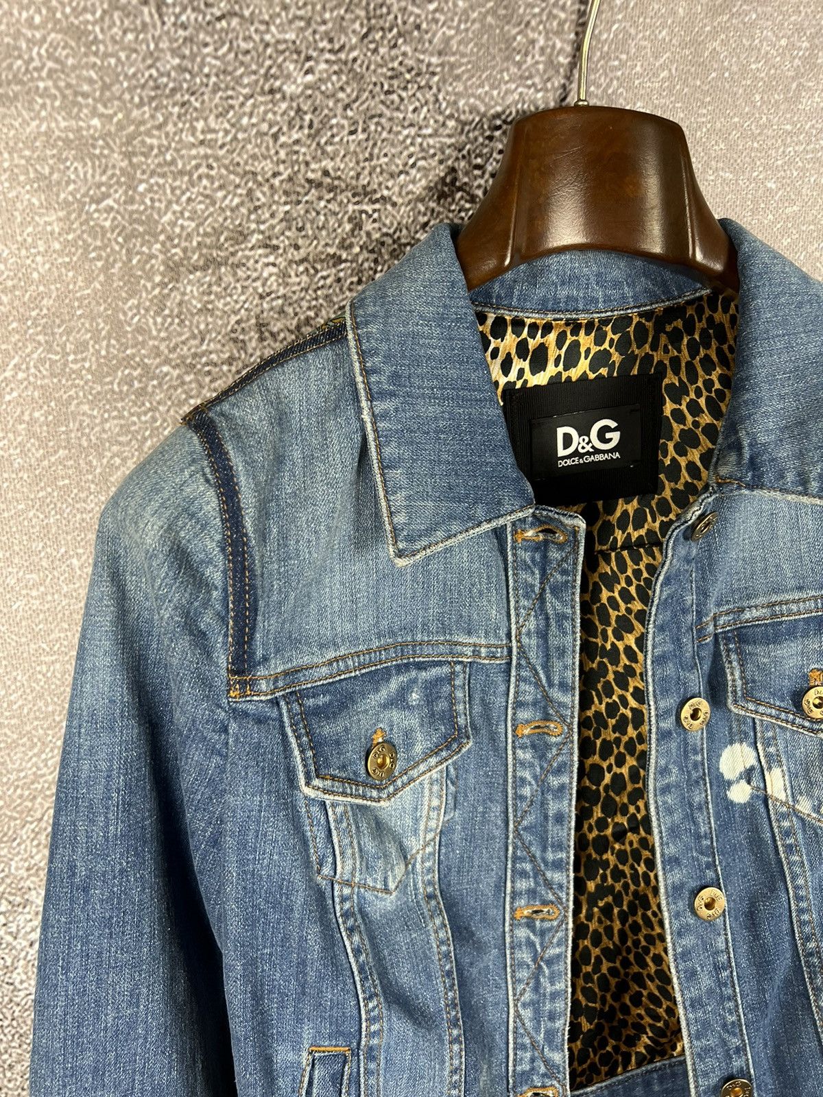 Designer × Dolce & Gabbana Dolce & Gabbana denim trucker jacket animal dotted ornaments Size M / US 6-8 / IT 42-44 - 6 Thumbnail