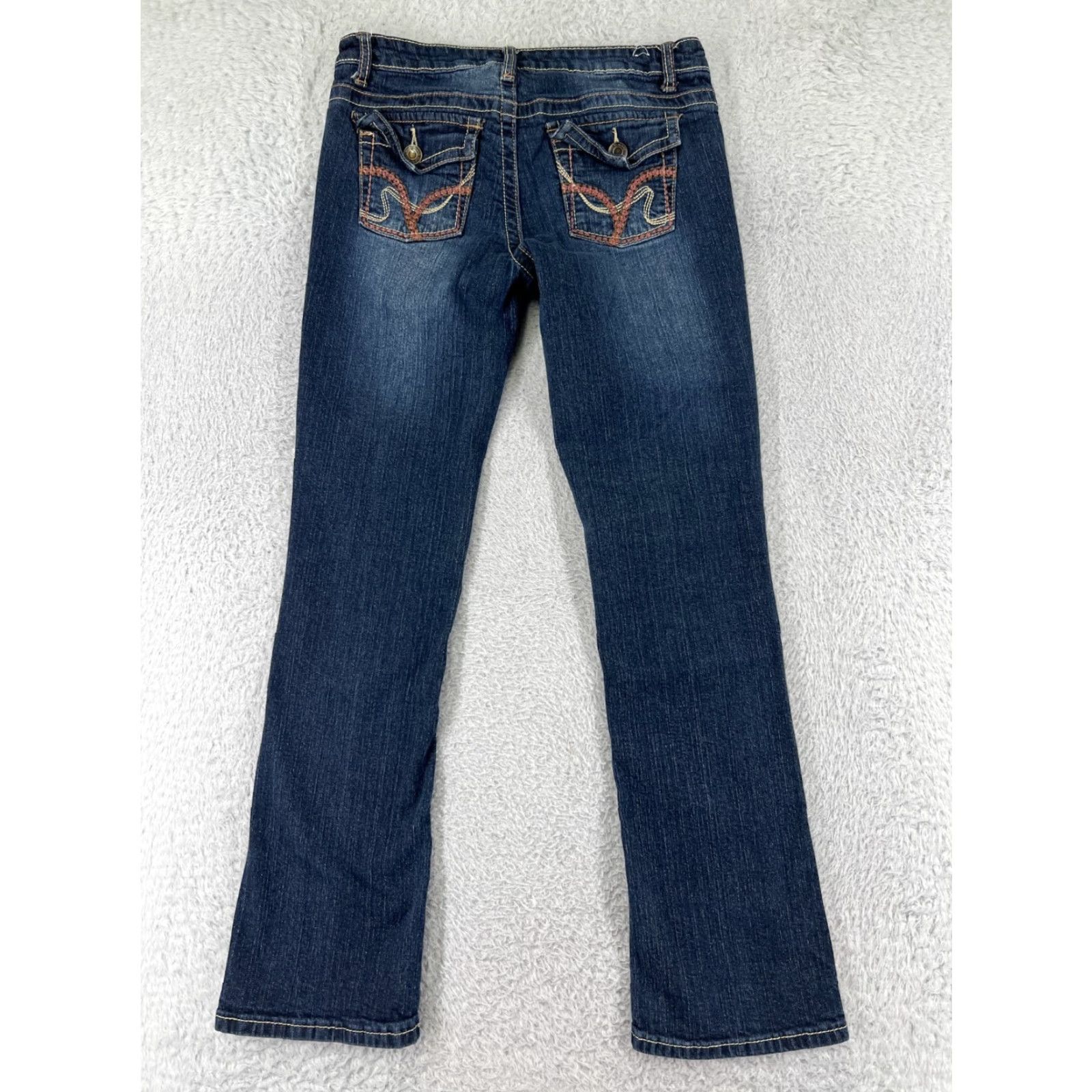 Vintage Rue Jeans Womens 5 Blue Denim Bootcut Embroidered Western Dark Wash- Streetwear Style Shirt? Size 27" / US 4 / IT 40 - 2 Thumbnail