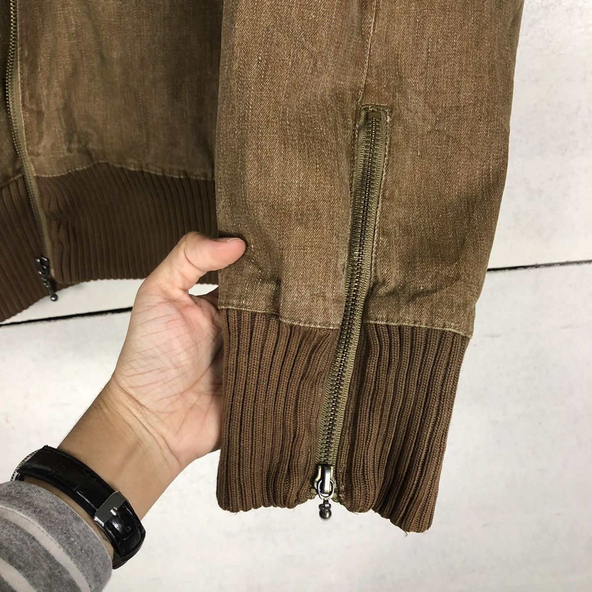 Japanese Brand 📌VINTAGE BOMBER JACKET BIKER HIGH COLLAR LENS CONCAVE Size US M / EU 48-50 / 2 - 16 Thumbnail