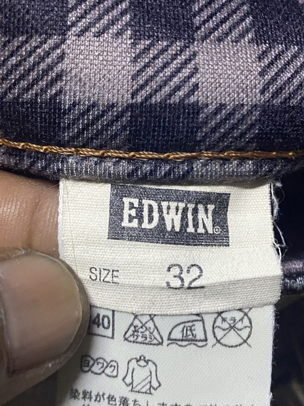 Junya Watanabe Vintage Edwin 503 Blue Trip Whisker Little Bootcut Jeans Size US 33 - 18 Thumbnail