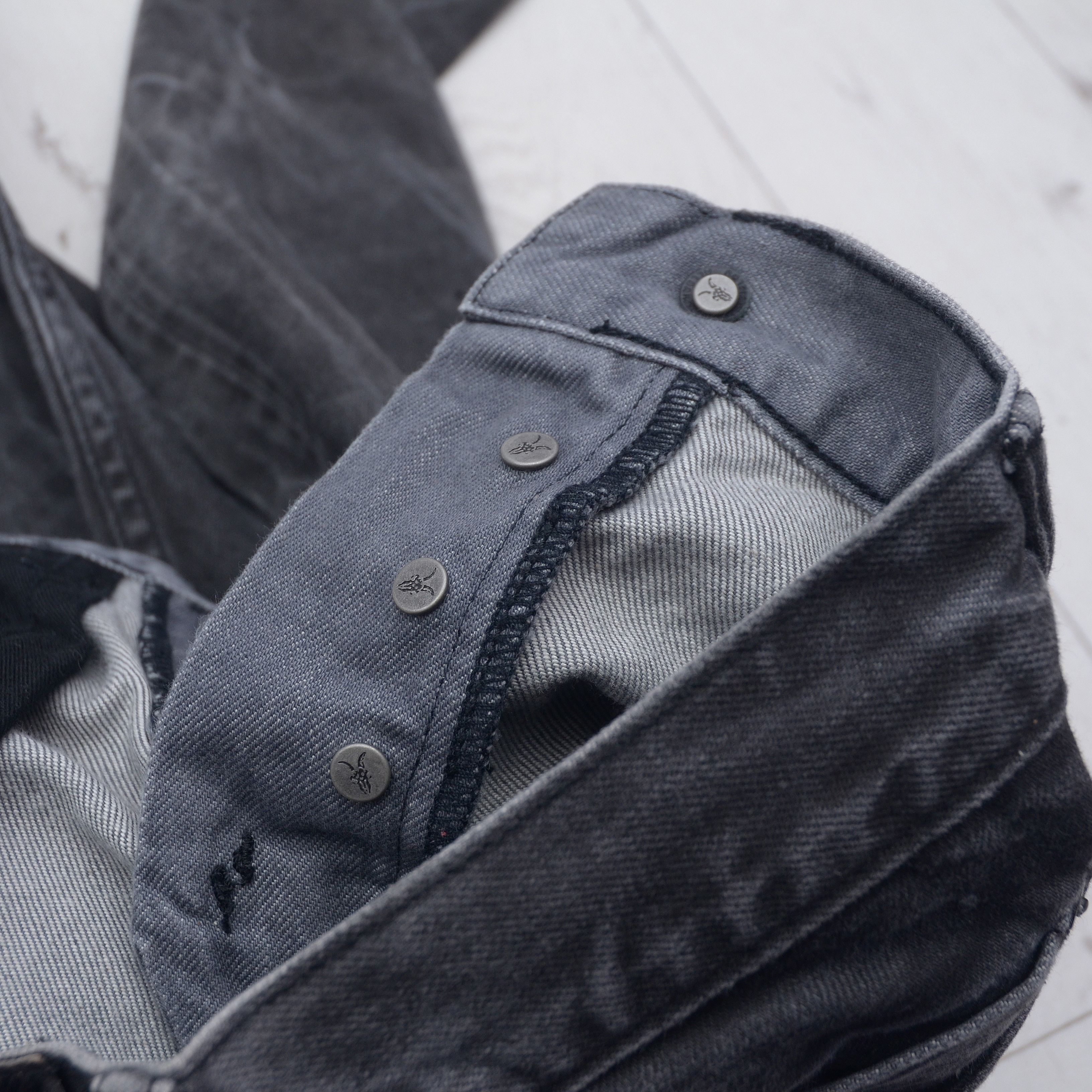 Allsaints × Vintage AllSaints Selvedge Gray Pistol Pit Denim Jeans Mens 30 Y2K Size US 30 / EU 46 - 3 Thumbnail