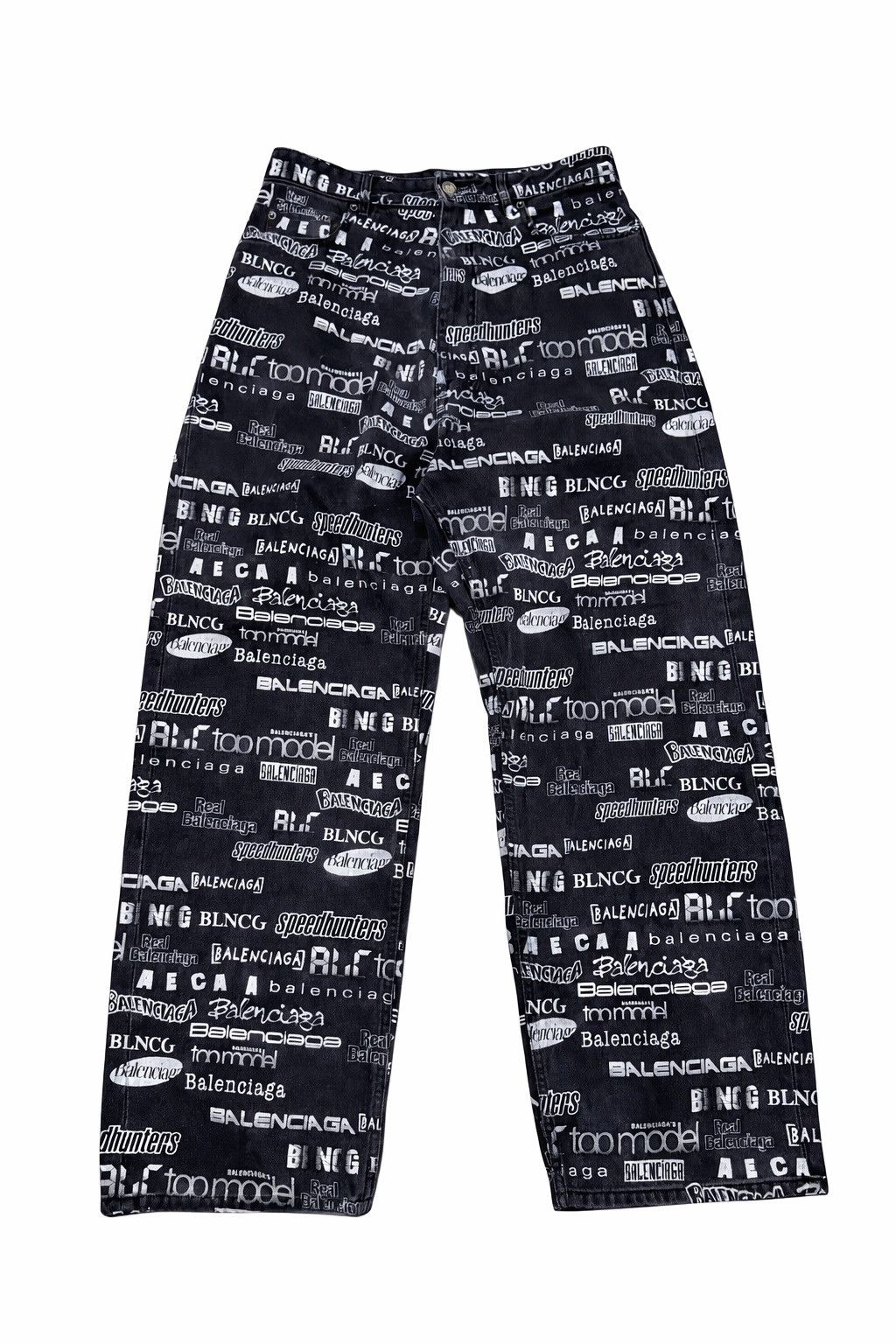 Balenciaga Balenciaga TV Show All Over Print Wide Leg Jeans Size US 30 / EU 46 - 1 Thumbnail
