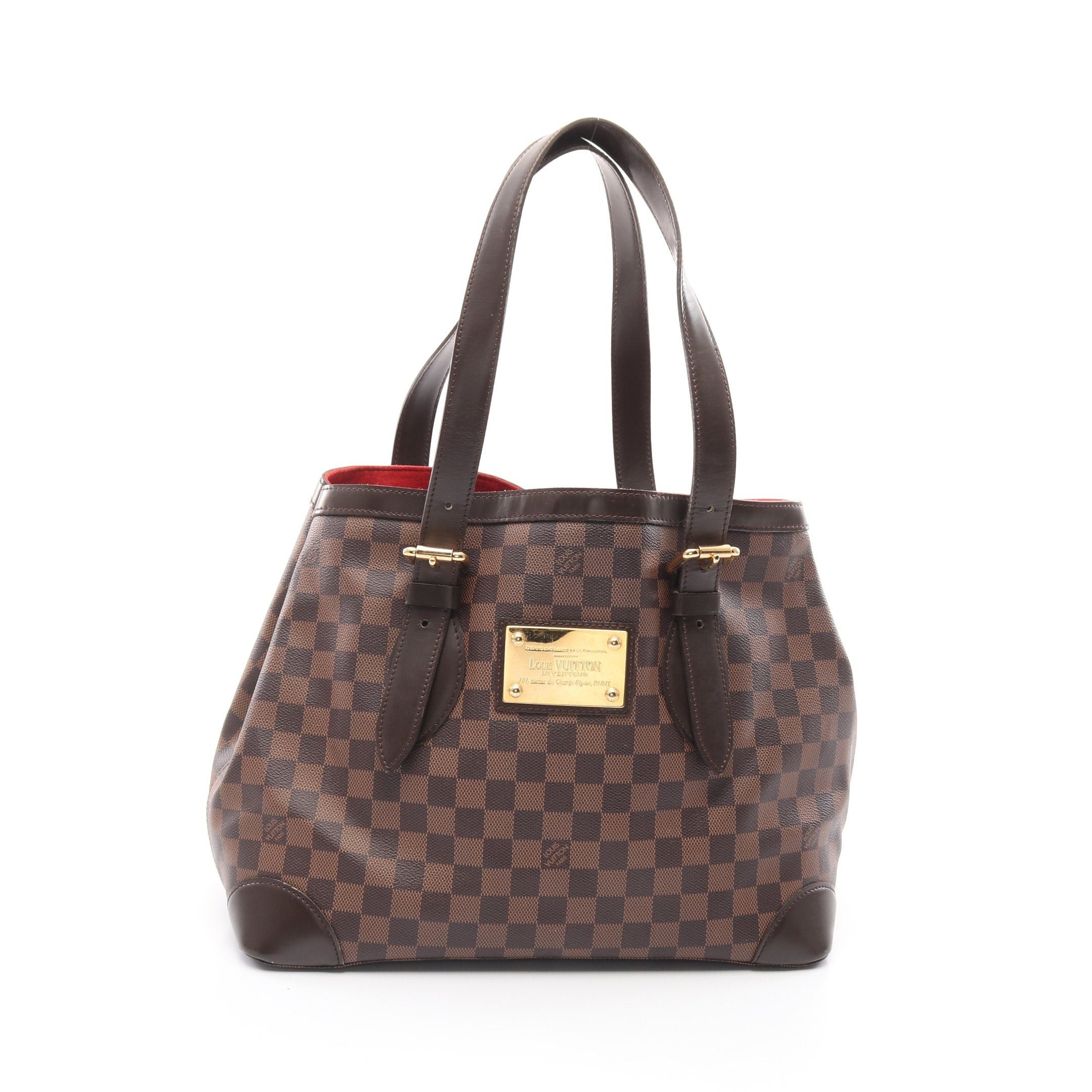 Louis Vuitton Louis Vuitton Hampstead Mm Damier Ebene Shoulder Bag Tote Leather Brown Size ONE SIZE - 1 Thumbnail