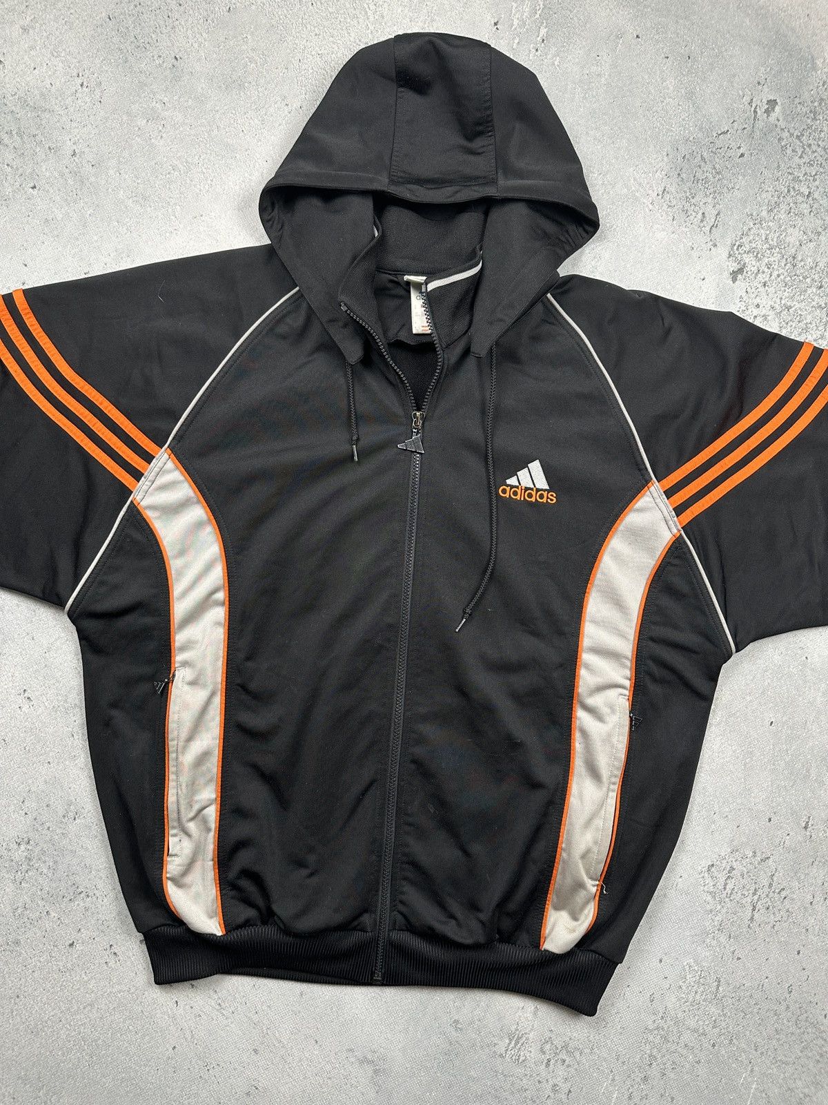 Adidas Vintage Y2K Adidas Hooded Track Jacket Stripes Oversized Fit Size US XL / EU 56 / 4 - 7 Thumbnail