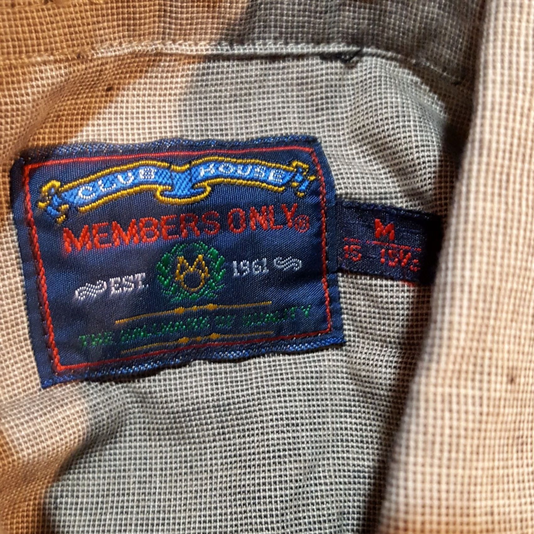 Members Only VINTAGE Members Only Shirt Brown 90s Woven Collared Short Sleeve Button-Up Mens M Size 40R - 6 Thumbnail