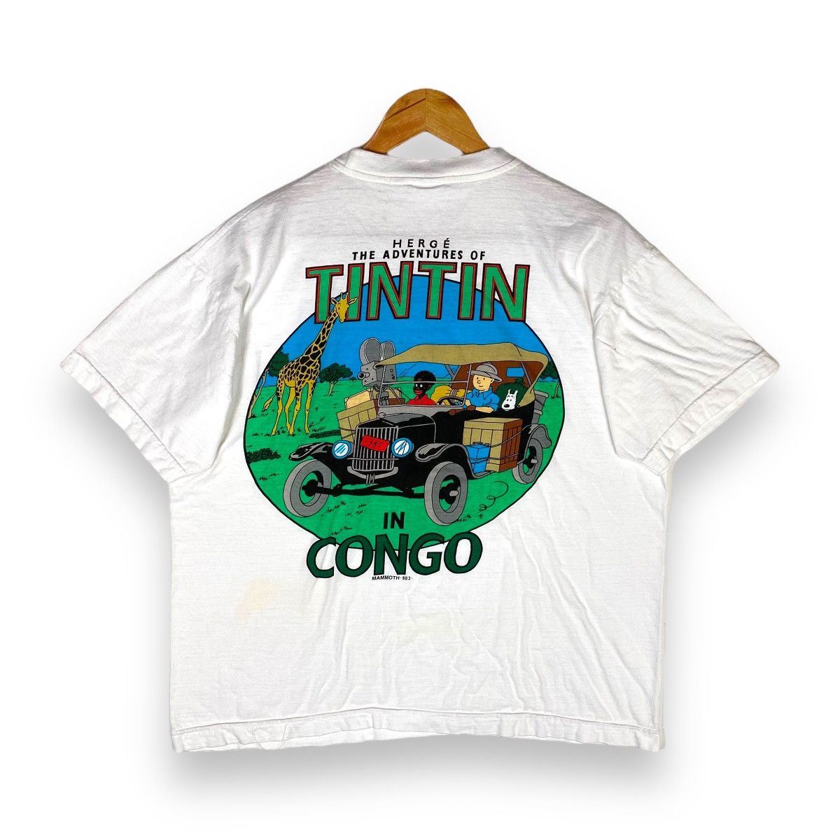Vintage Vintage 90's TINTIN IN CONGO Comics Cartoon Graphic Tee Size US L / EU 52-54 / 3 - 1 Thumbnail