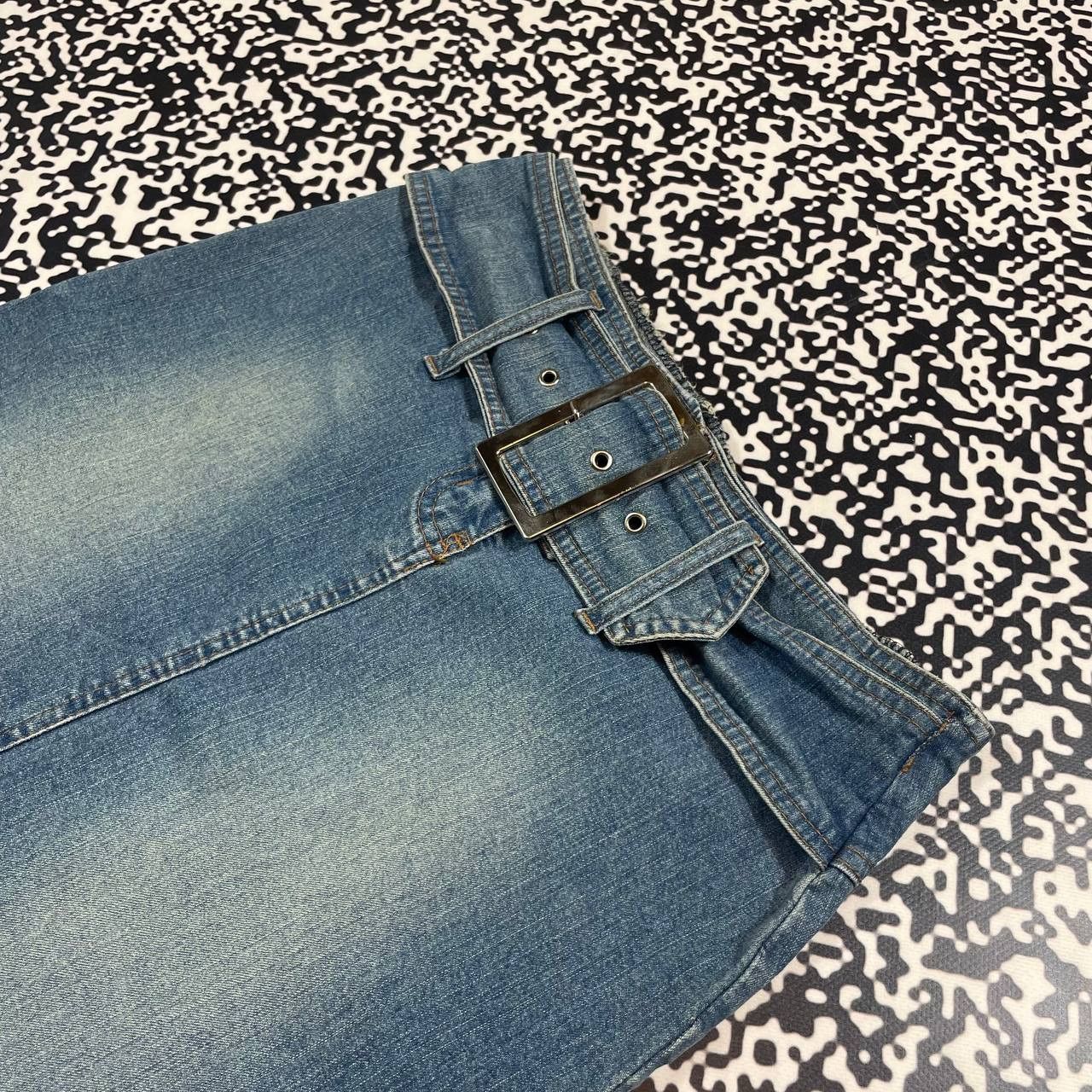 Playboy Vintage Y2K Playboy Denim Retro Sexy Midi Skirt + Belt Size 26" / US 2 / IT 38 - 9 Thumbnail