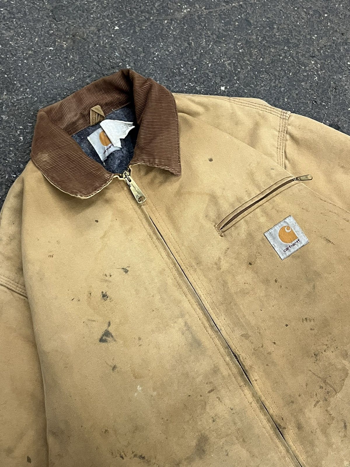 Carhartt × Vintage Carhartt Detroit jacket vintage blanket lined thrashed faded Size US XL / EU 56 / 4 - 6 Thumbnail