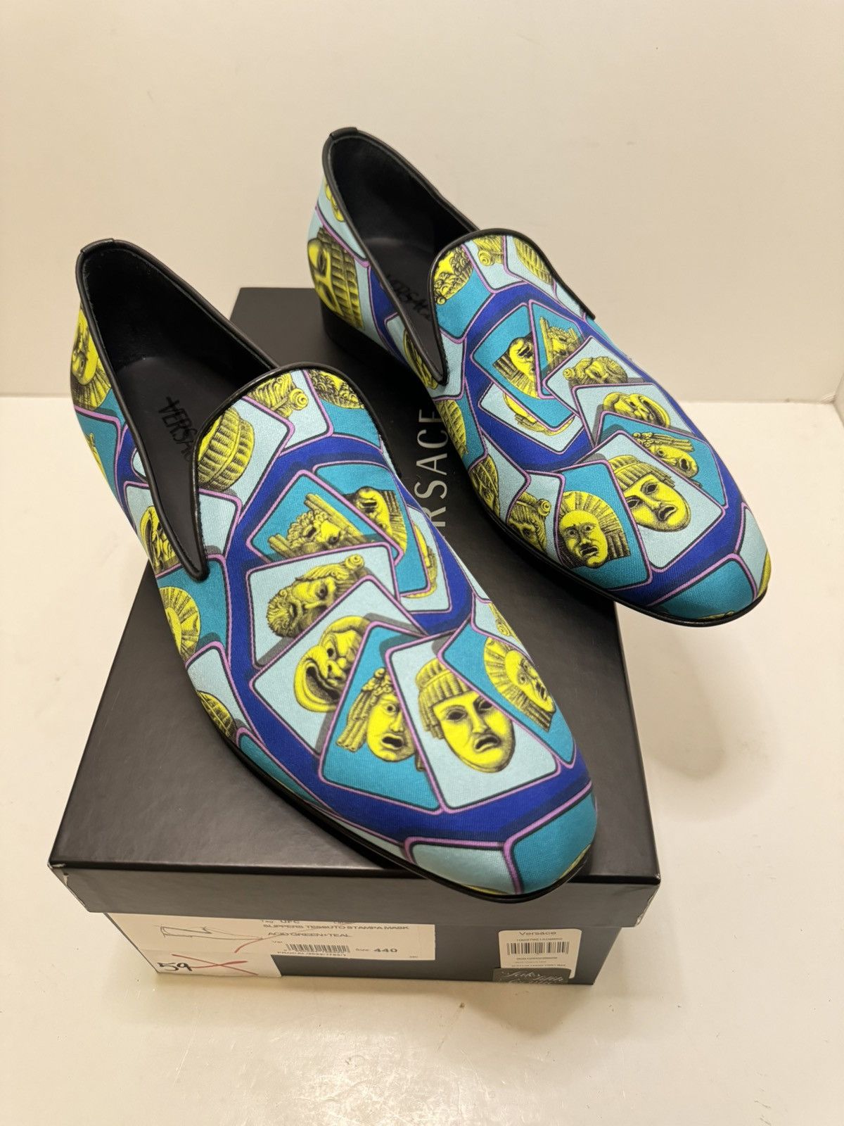 Versace Versace Men’s Mask Printed Slippers Sz EU 44 / US 11 New Size US 11 / EU 44 - 1 Thumbnail