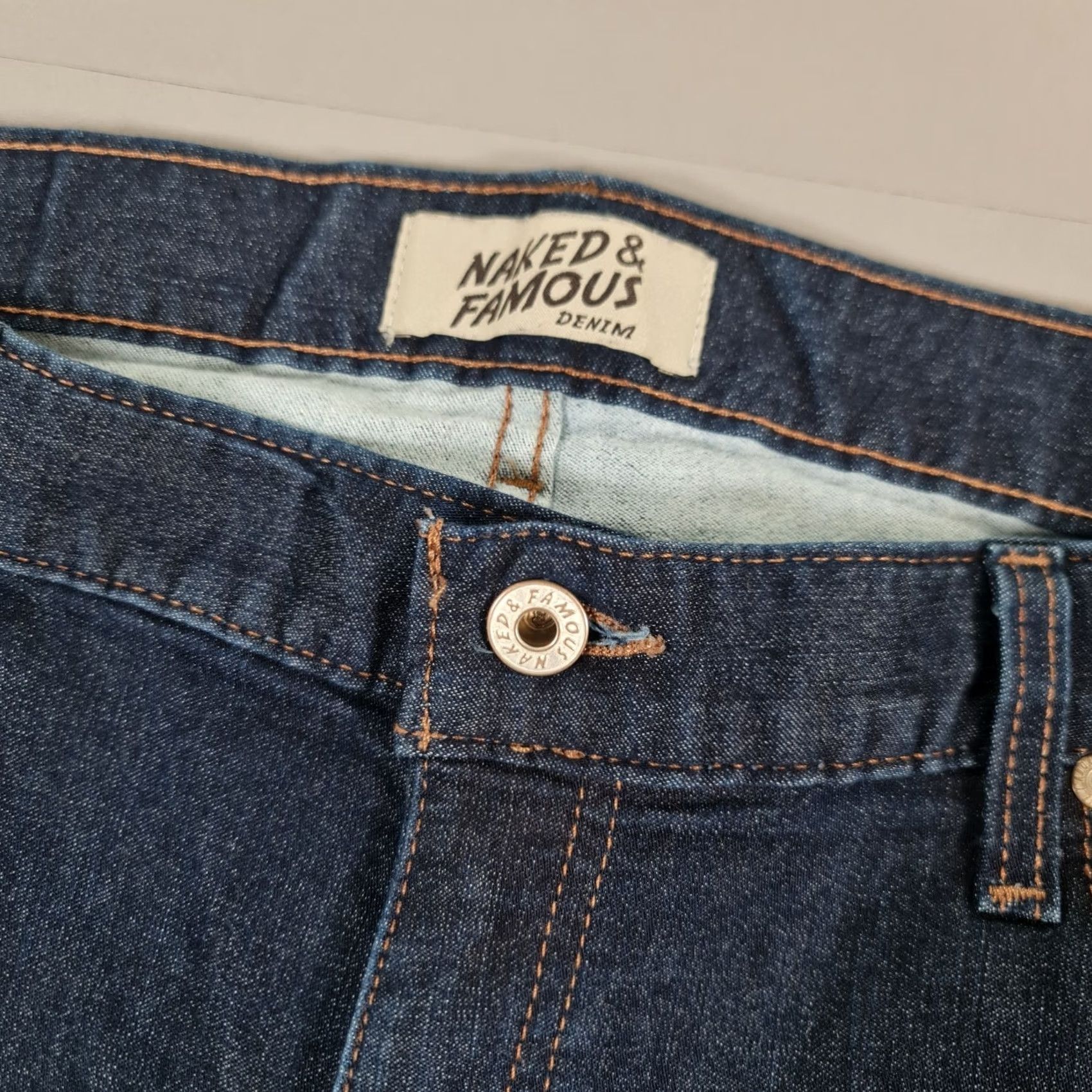 Vintage Naked & Famous Jeans Mens Slim 5-Pocket Denim Blue W40 L34 9oz Stretch Dark Vintage: No (adjusted simplified) Size US 40 / EU 56 - 3 Thumbnail