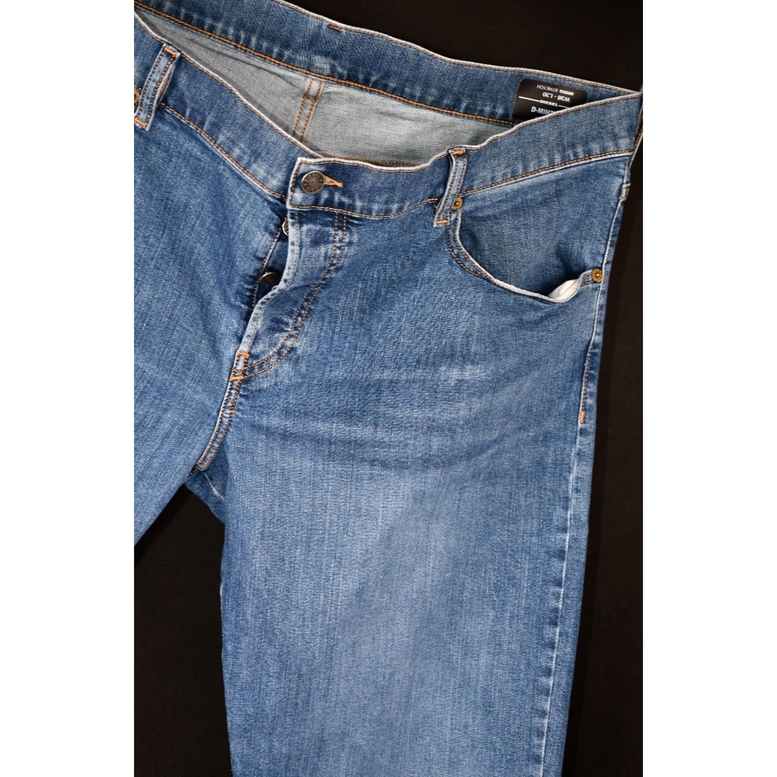 Diesel Diesel Jeans D-MIHTRY Straight 009DG Stretch Mens W38/L30 Blue Cotton Denim Regular 98% Cotton 2% Elastane Size US 38 / EU 54 - 5 Thumbnail