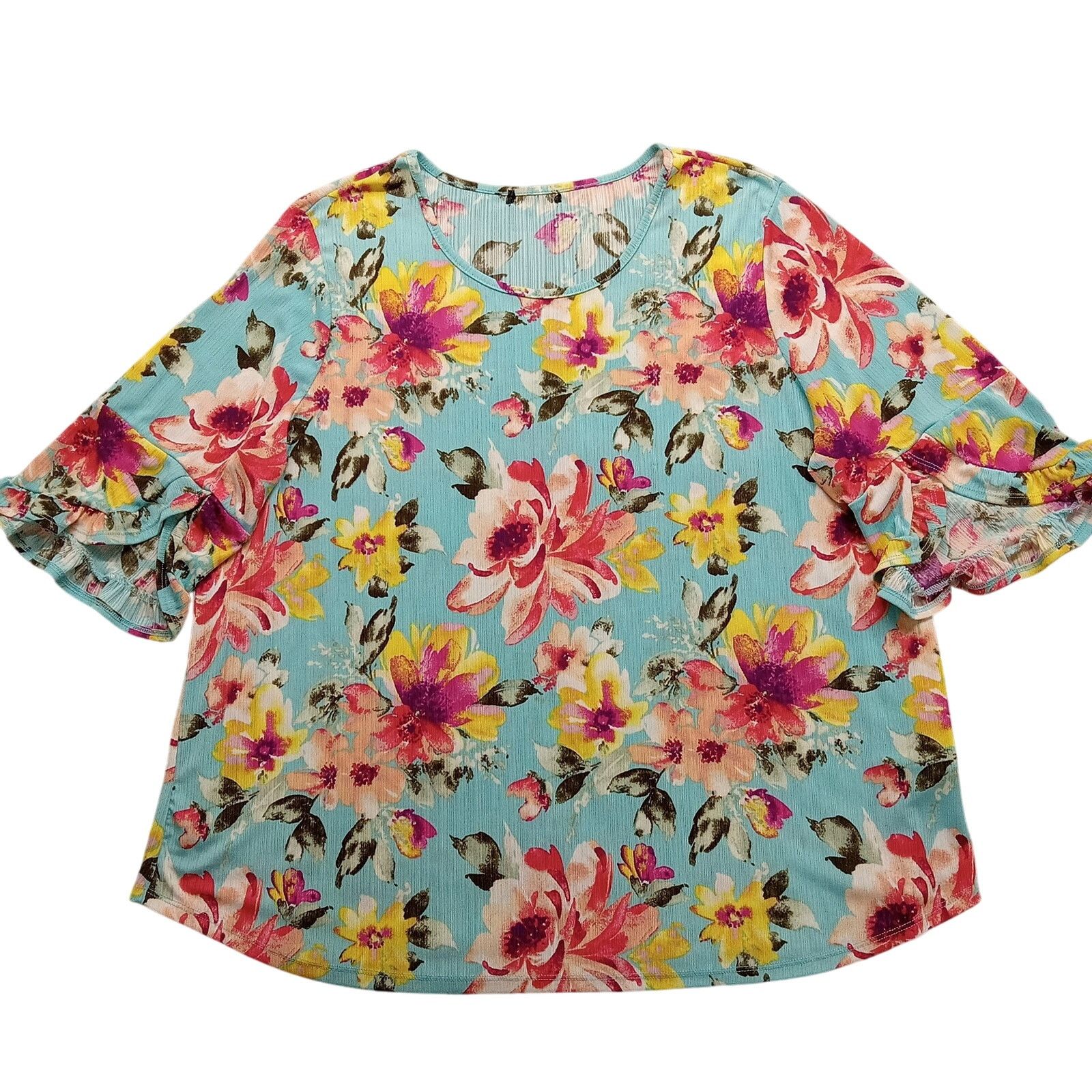 & Other Stories Lane Bryant Top 22/24 Womens 3/4 Sleeve Blouse Gray Pullover Size XXL / US 16-18 / IT 52-54 - 1 Thumbnail