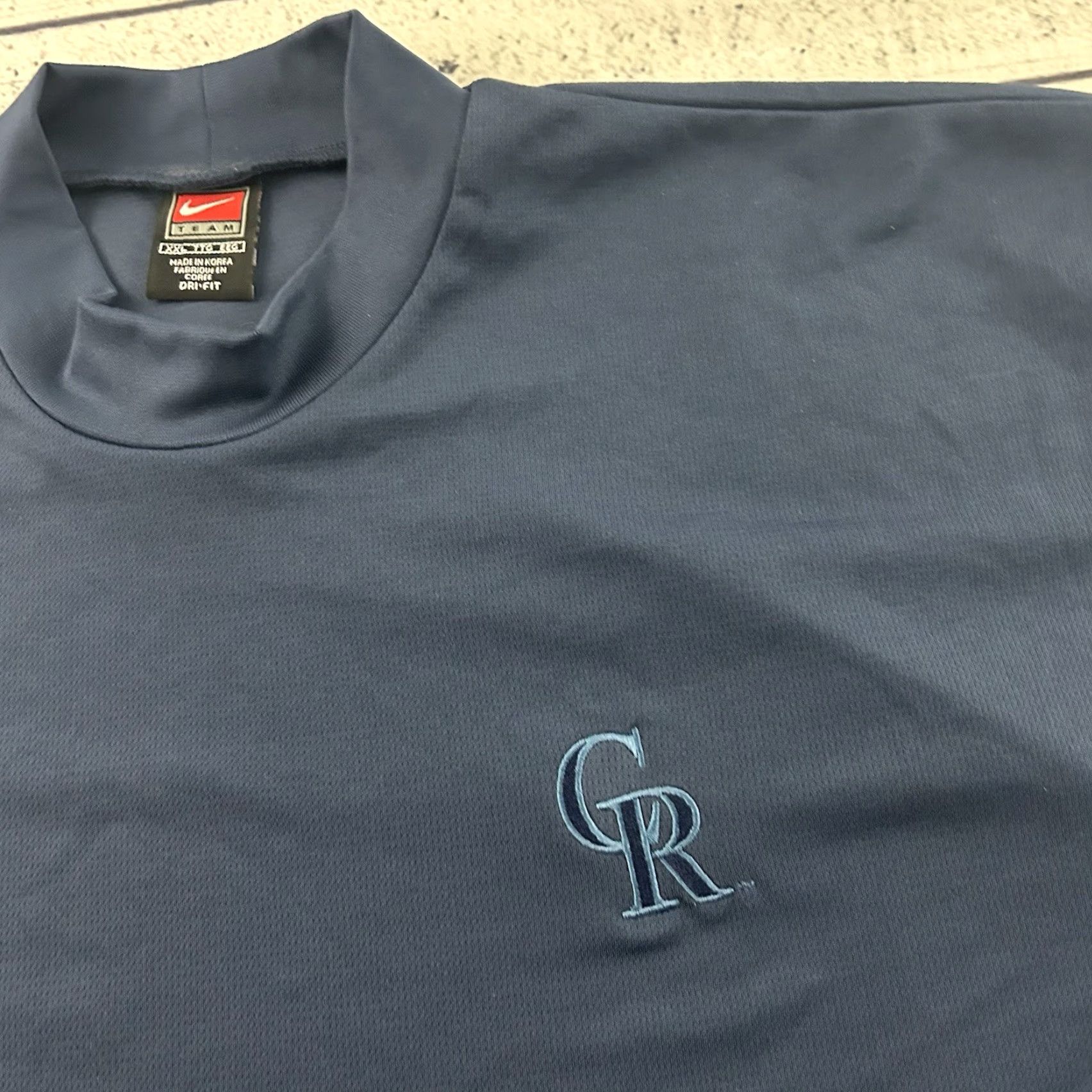 Nike VTG Nike Colorado Rockies Short Sleeve Mock Neck Athletic Shirt Men's XXL Blue Size US XXL / EU 58 / 5 - 2 Thumbnail