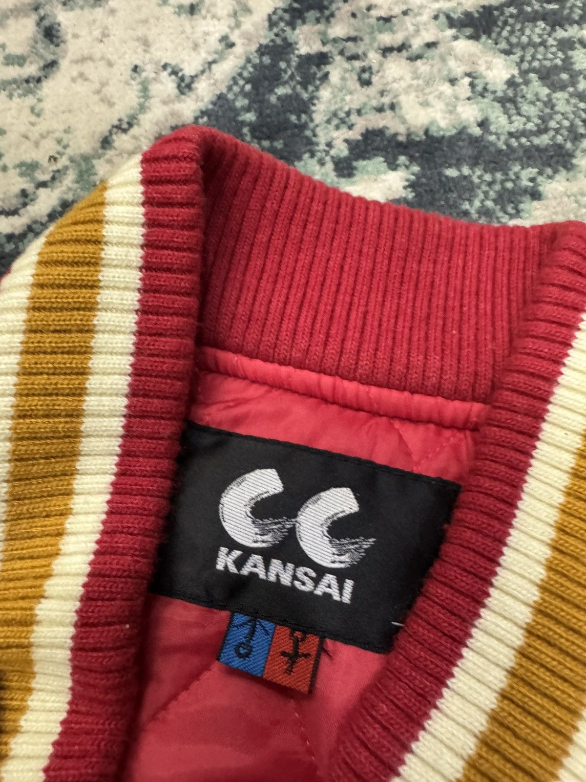 Kansai Yamamoto VINTAGE CC KANSAI YAMAMOTO WOOL WAXED ARMS VARSITY JACKET Size US L / EU 52-54 / 3 - 3 Thumbnail