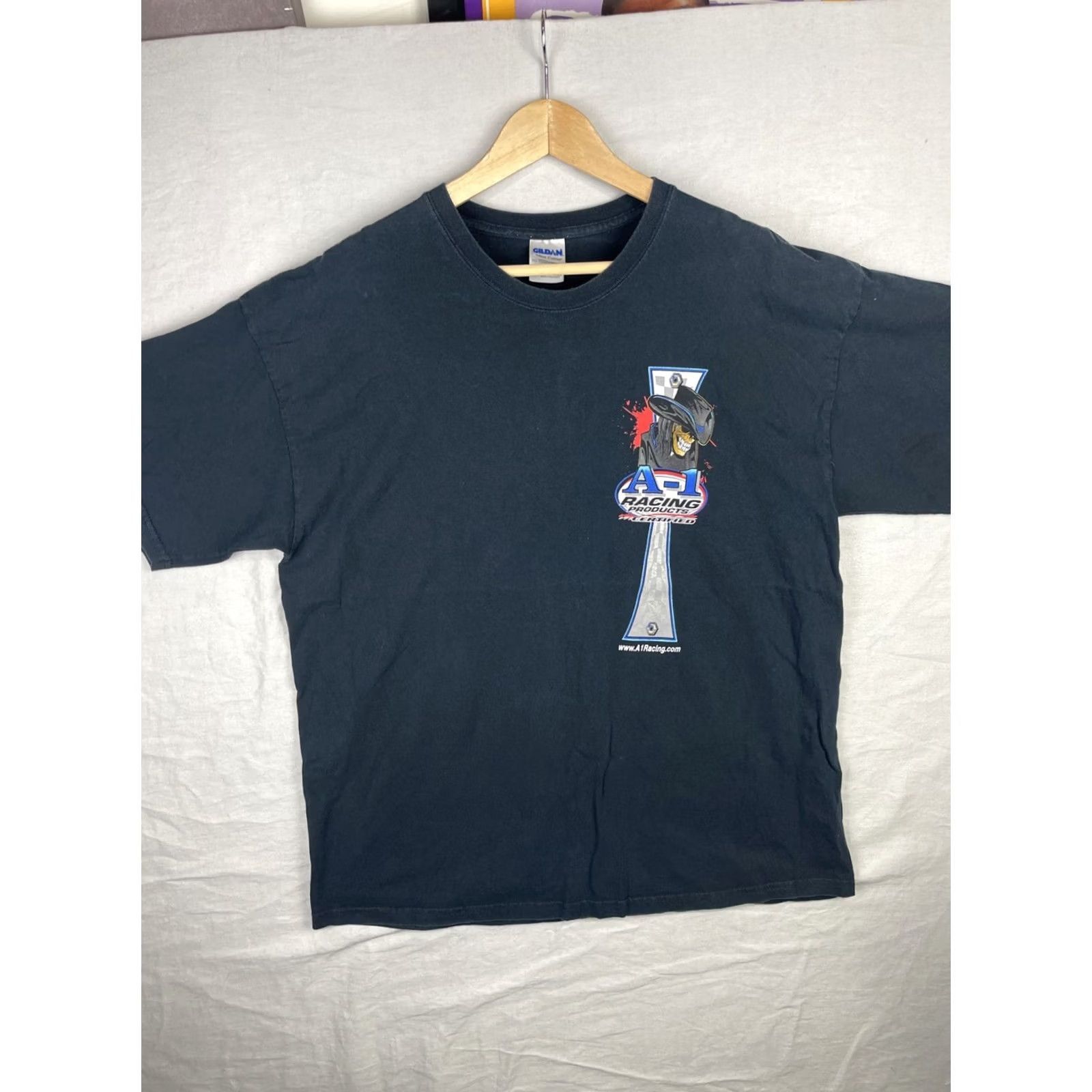 Gildan A1 Racing Shirt Mens XL Black Racing Motorsport Cars A Winners Hand Every Time Shirt Size US XL / EU 56 / 4 - 2 Thumbnail