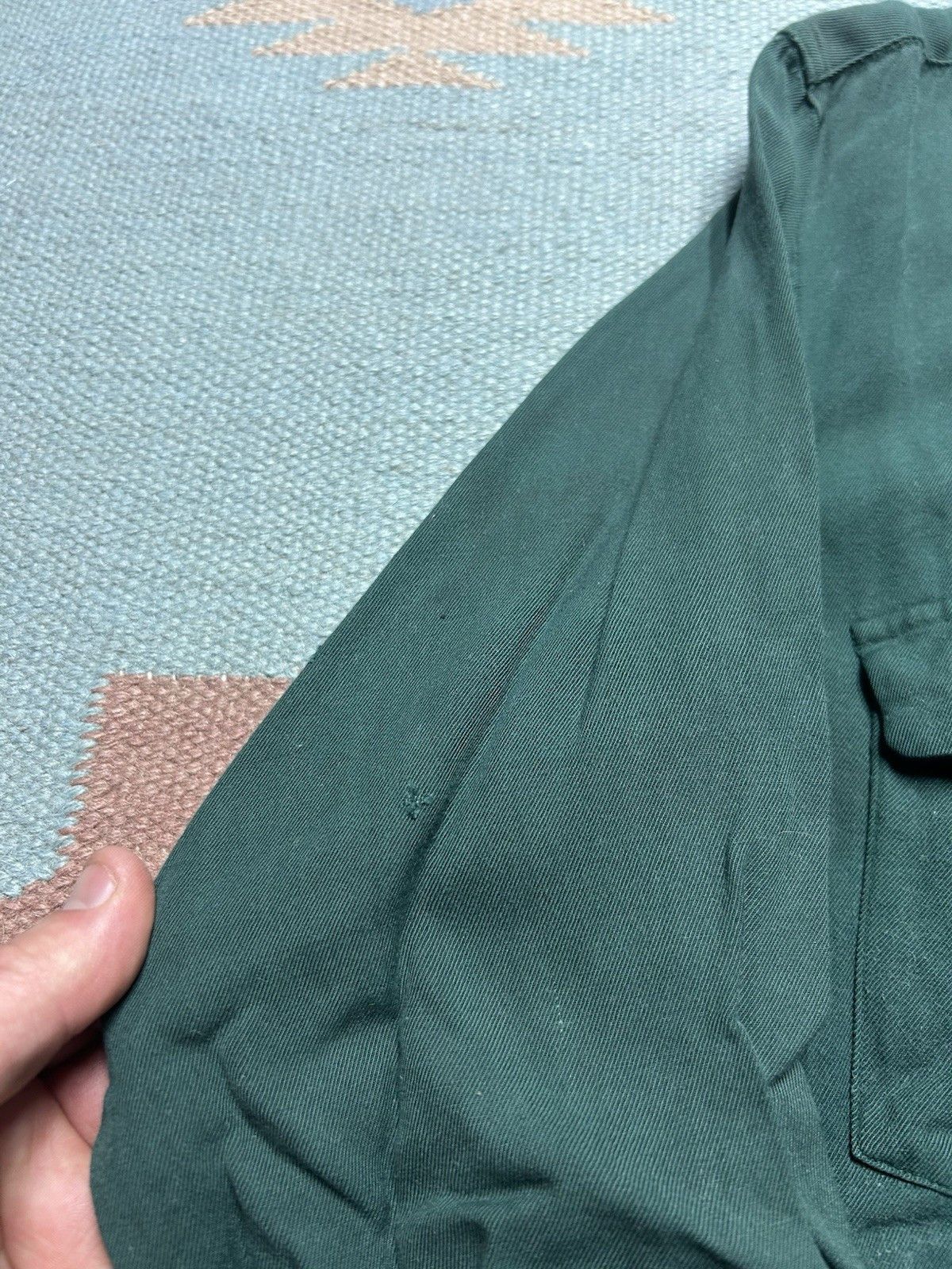 Vintage Vtg 1940s rayon gabardine button shirt forest green medium Size US M / EU 48-50 / 2 - 4 Thumbnail