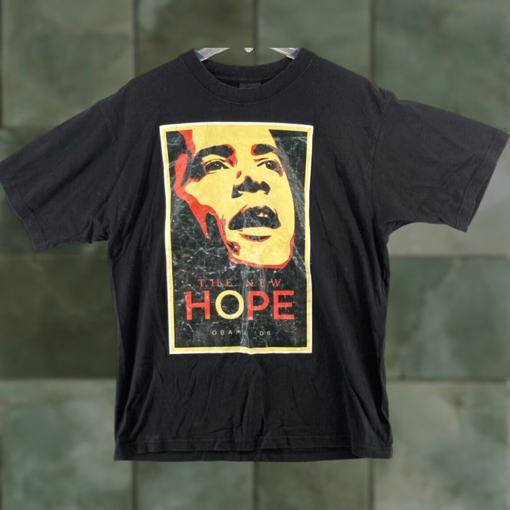 Vintage Obama 08 Mens TShirt Large Black The New Hope Presidential T-Shirt Shirt Size US L / EU 52-54 / 3 - 1 Thumbnail