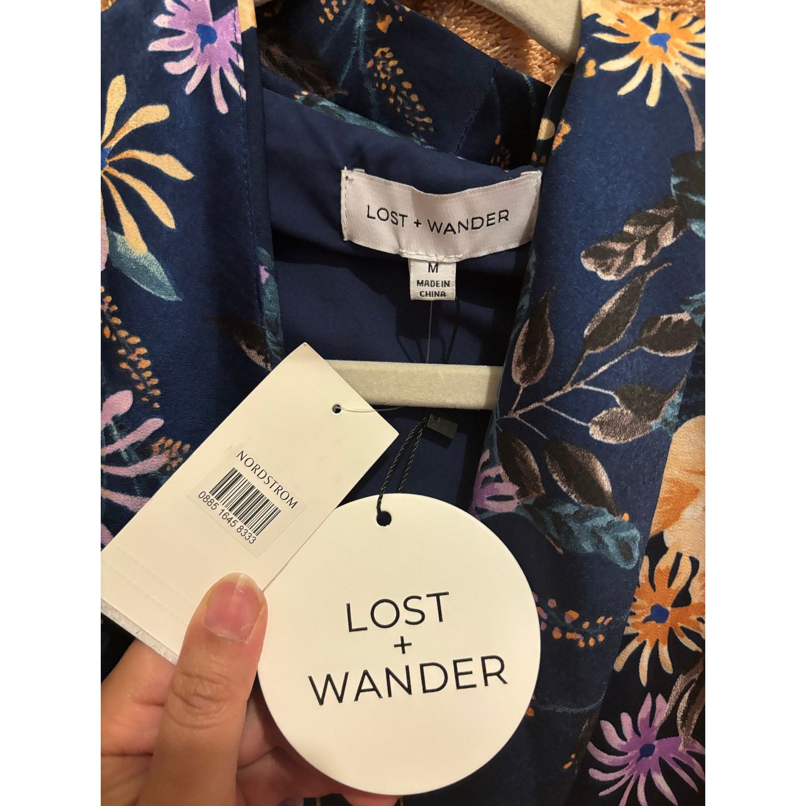Nordstrom NWT Lost + Wander Eva Floral Mini Dress Blue Sz M Size M / US 6-8 / IT 42-44 - 4 Thumbnail