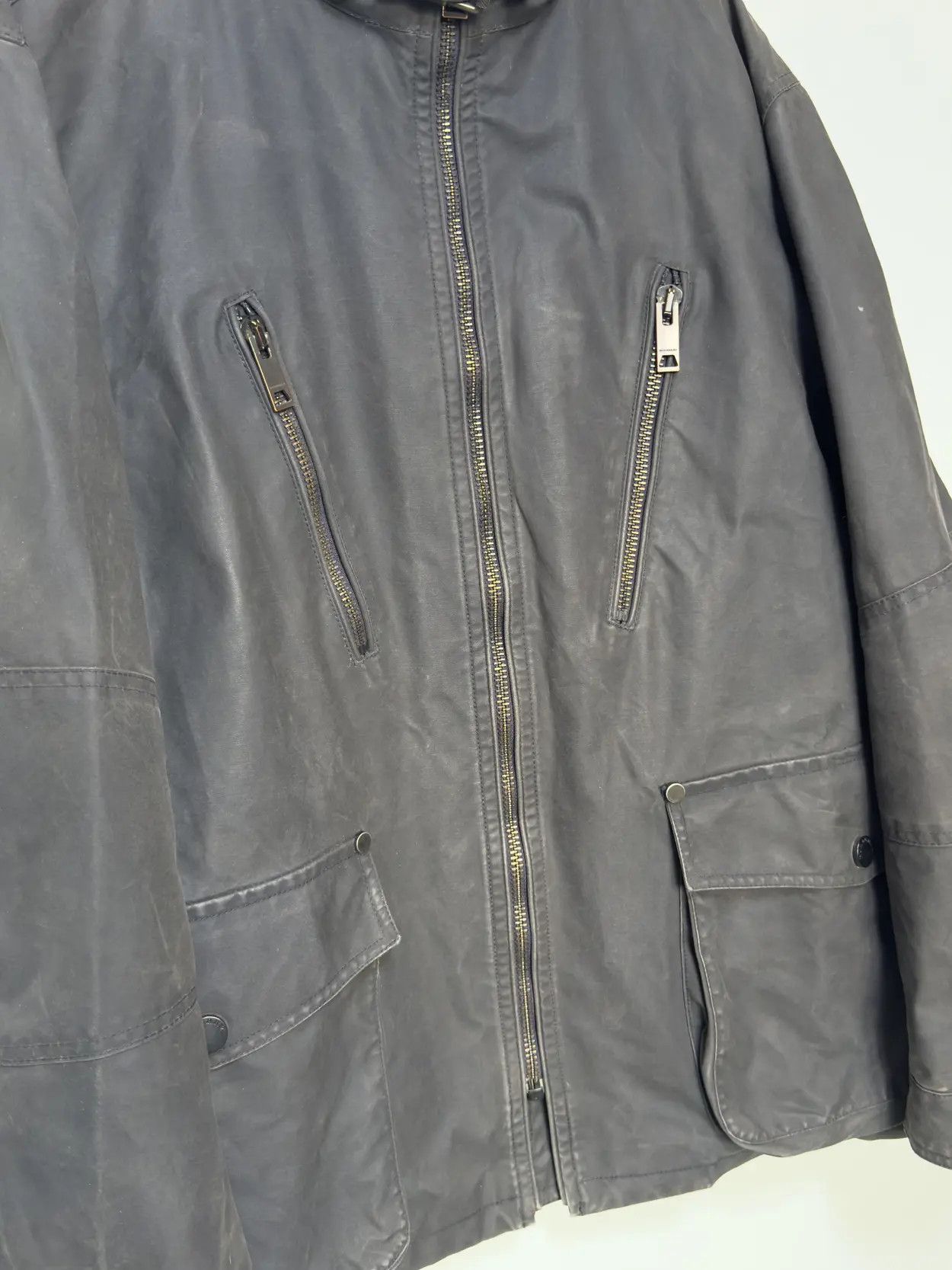 Burberry 🔥 burberry rare biker down jacket waxed novacheck size L Size US L / EU 52-54 / 3 - 11 Thumbnail
