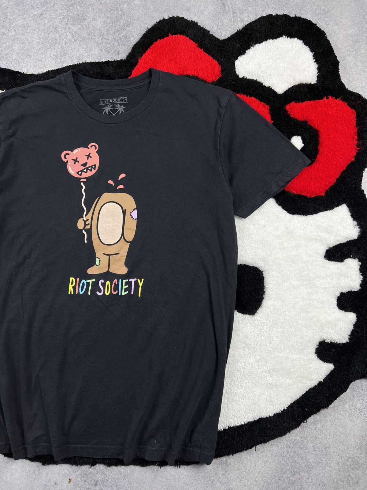 Riot Society Riot Society Bear Ballon Head Big Logo Tee Y2K Shirt Size US M / EU 48-50 / 2 - 3 Thumbnail