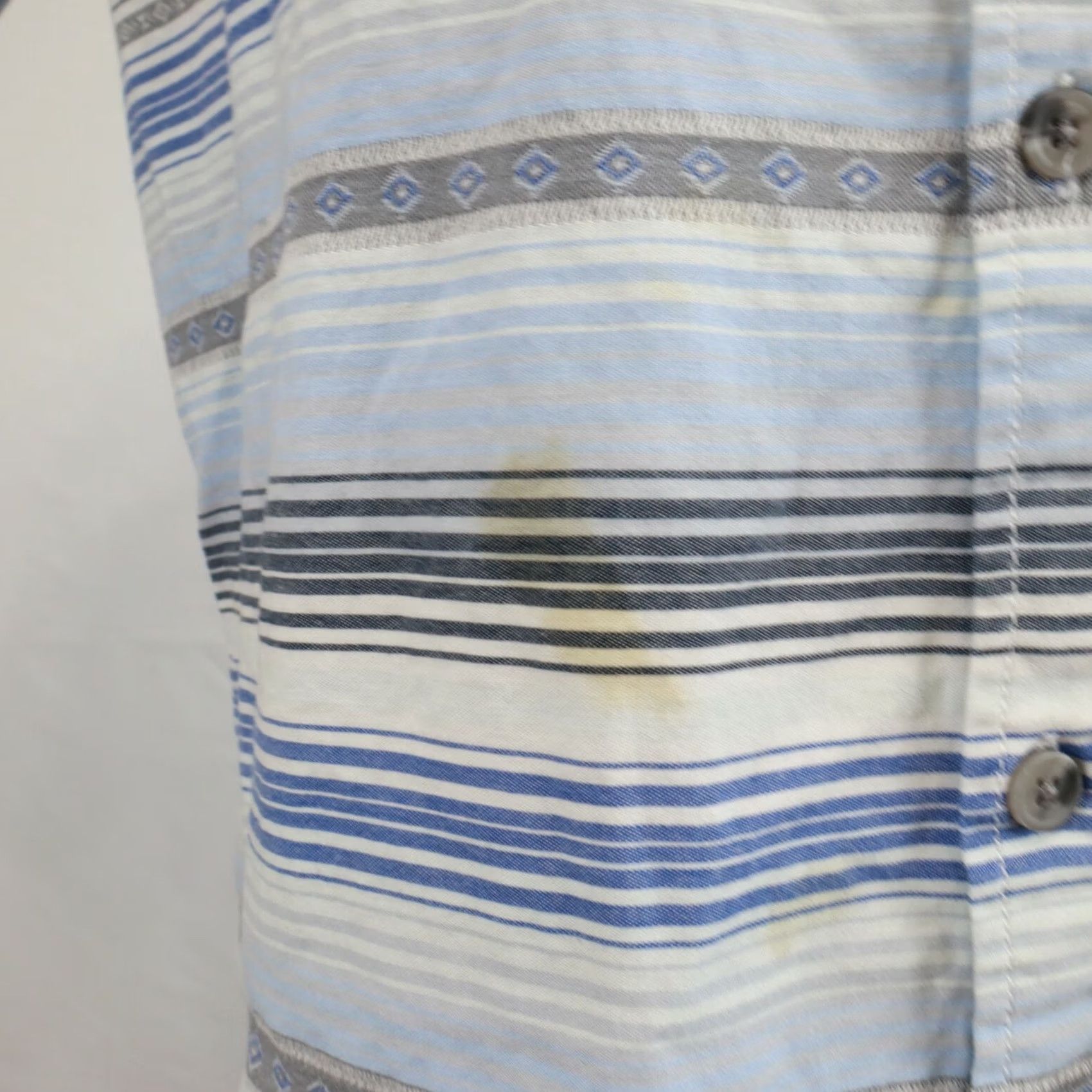 Vintage On the Byas Shirt Mens L Casual Pocket Button Up Blue Striped Short Sleeve Size US L / EU 52-54 / 3 - 4 Thumbnail