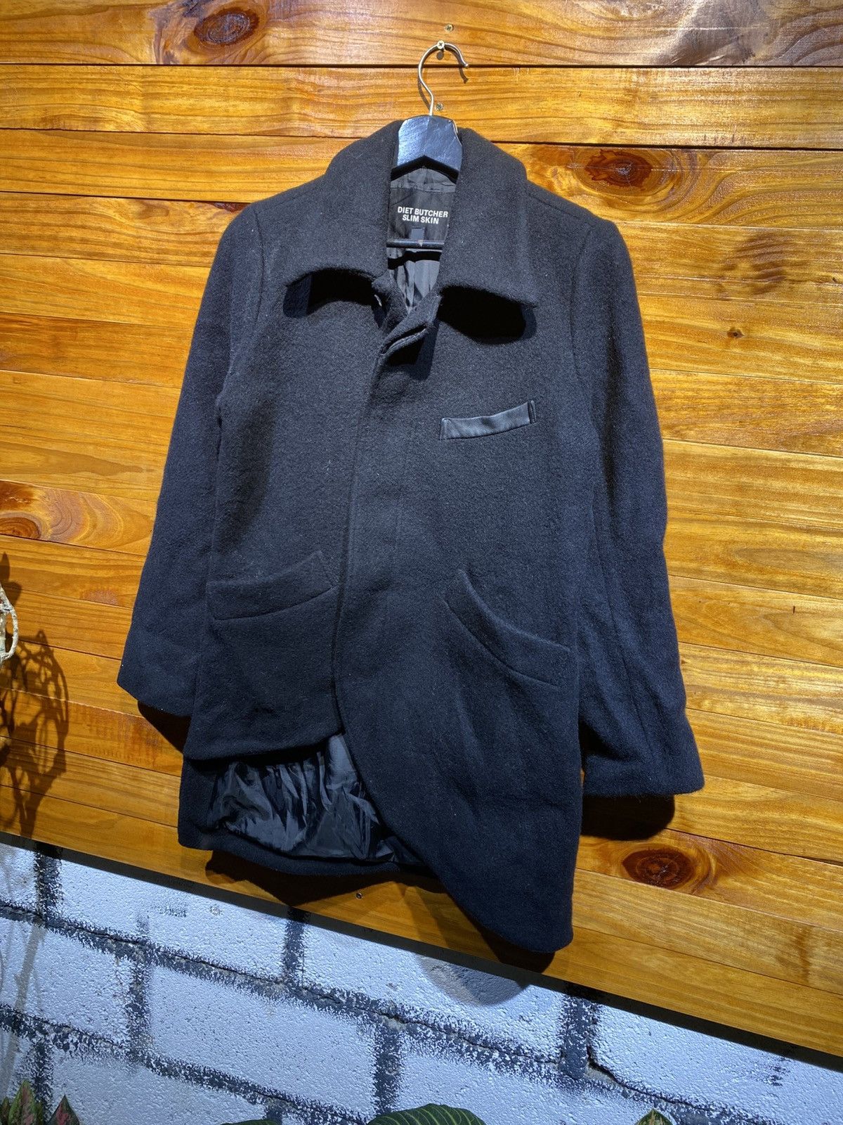 Diet Butcher Slim Skin Vintage Diet Butcher Slim Skin Black Wool Blend Coat Size US S / EU 44-46 / 1 - 6 Thumbnail