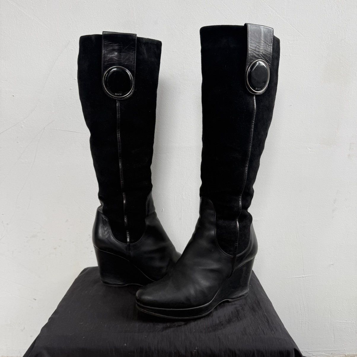 Hysteric Glamour Shy Italy Wedge Knee High Leather Boots Isabel Marant Type Size US 8 / IT 38 - 2 Thumbnail