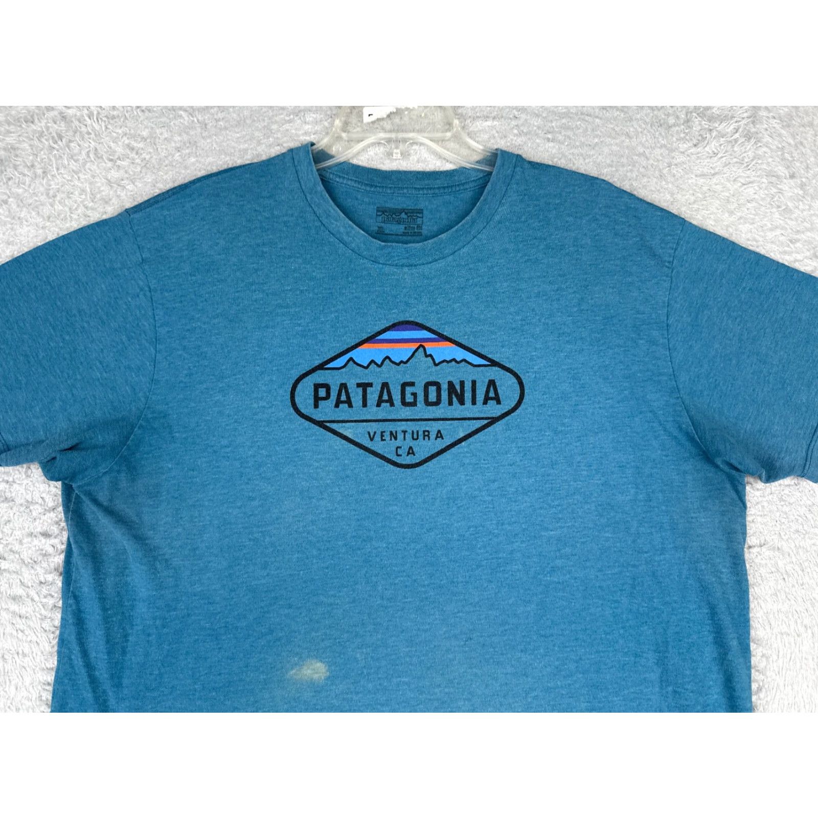 Patagonia Patagonia Shirt Men XL Blue Slim Fit Crew Cotton Blend Ventura CA READ (All Seasons, Breathable) Mens T-Shirt Size US XL / EU 56 / 4 - 4 Thumbnail