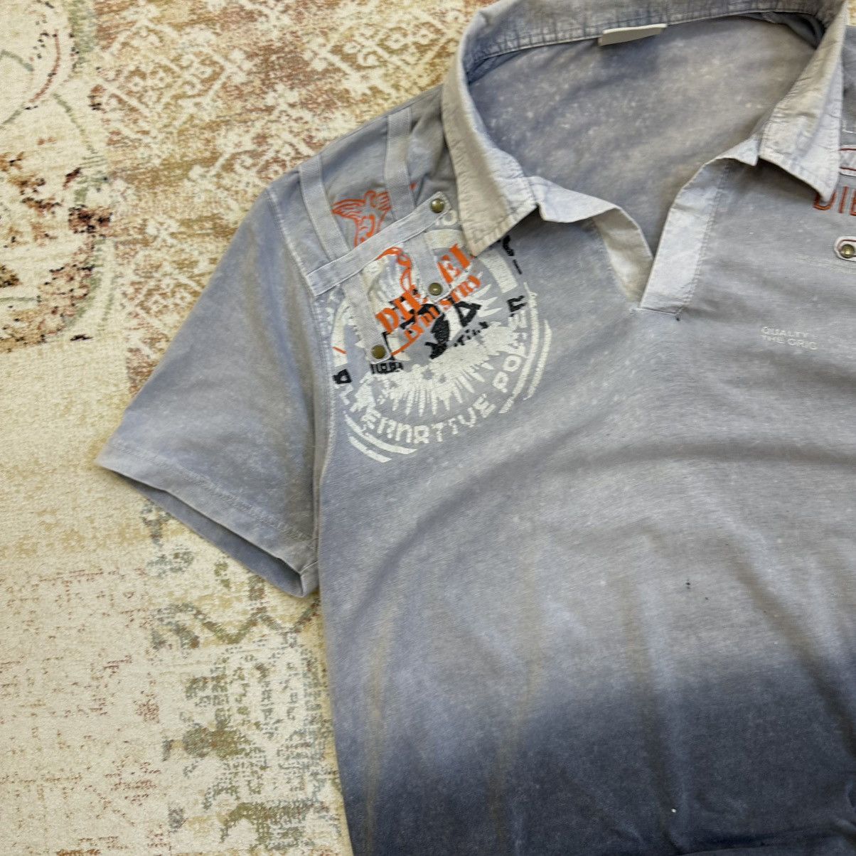 Diesel × Vintage Vintage Diesel Polo Grunge Tie Dye Avantgarde Rare Size US XXL / EU 58 / 5 - 6 Thumbnail