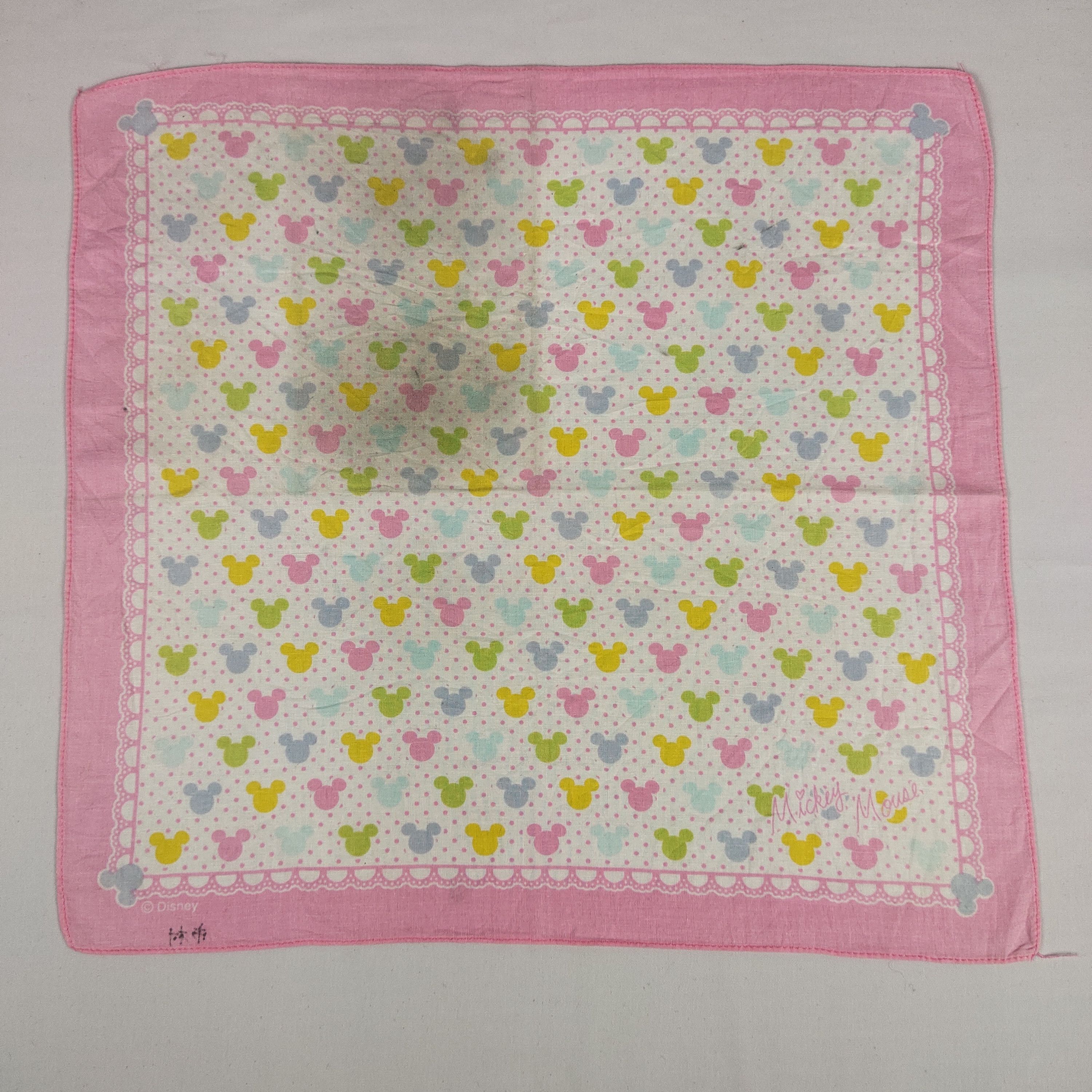 Disney × Mickey Mouse × Vintage Mickey Mouse Handkerchief / Neckerchief / Bandana FZ552 Size ONE SIZE - 3 Thumbnail