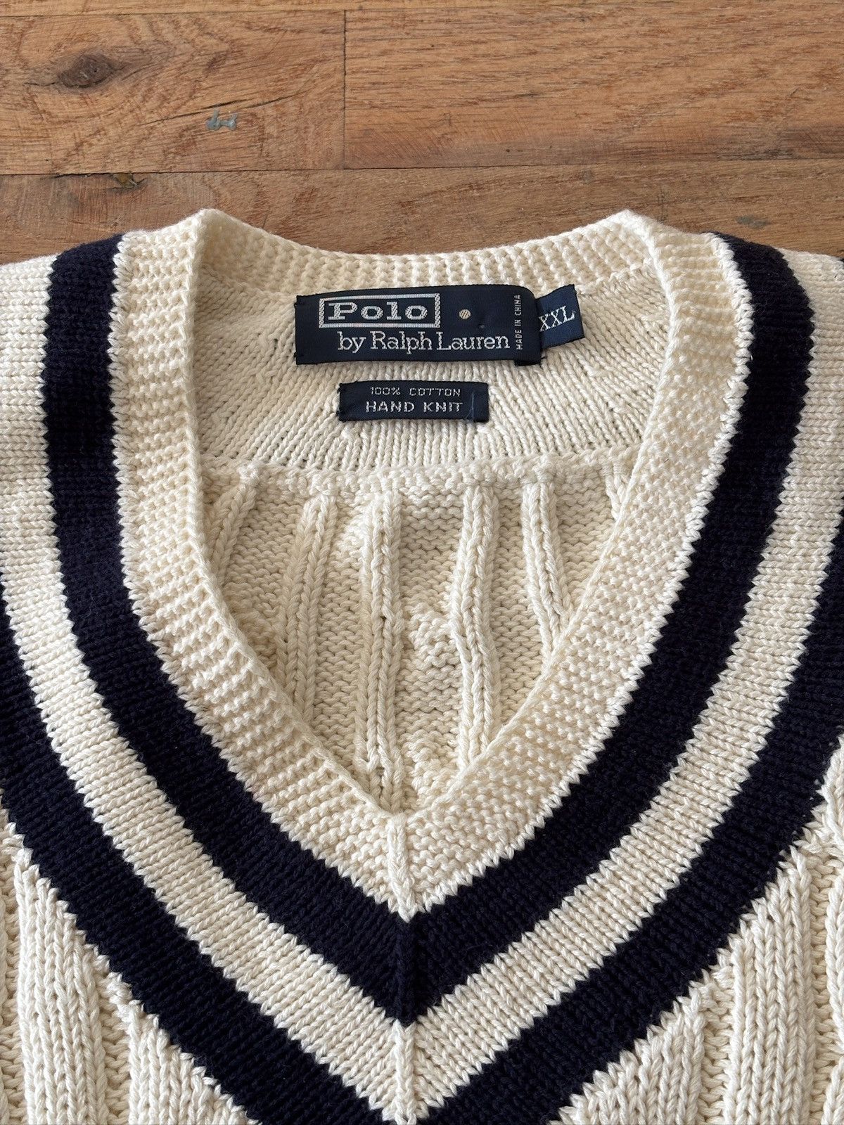 Ralph Lauren Vintage Ralph Lauren Tennis Chunky CableKnit Cricket Sweater Size US XXL / EU 58 / 5 - 5 Thumbnail