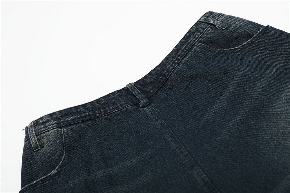 Japanese Brand × Jean Men's loose distressed washed straight denim shorts Size US 32 / EU 48 - 6 Thumbnail