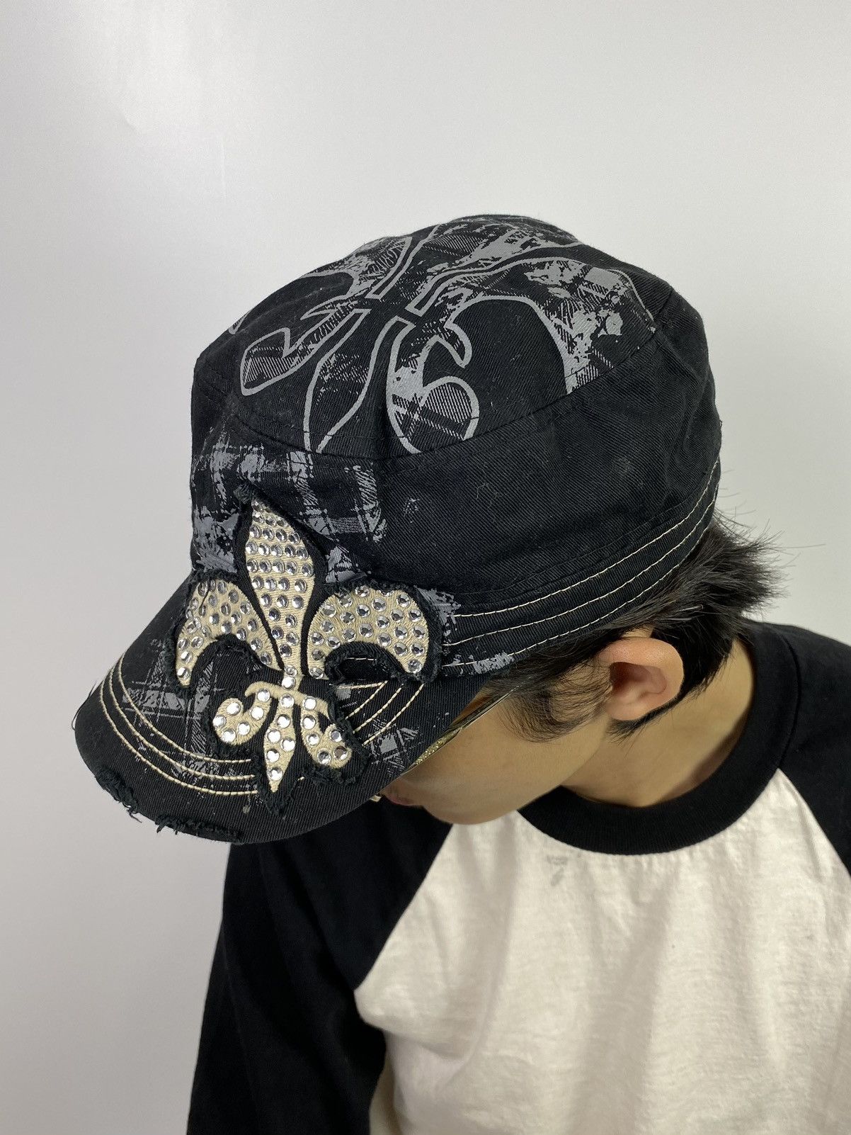 If Six Was Nine × Japanese Brand × Le Grande Bleu (L.G.B.) BINDINGOFFER💥 leader rhinestone cadet commando hat Size ONE SIZE - 10 Thumbnail